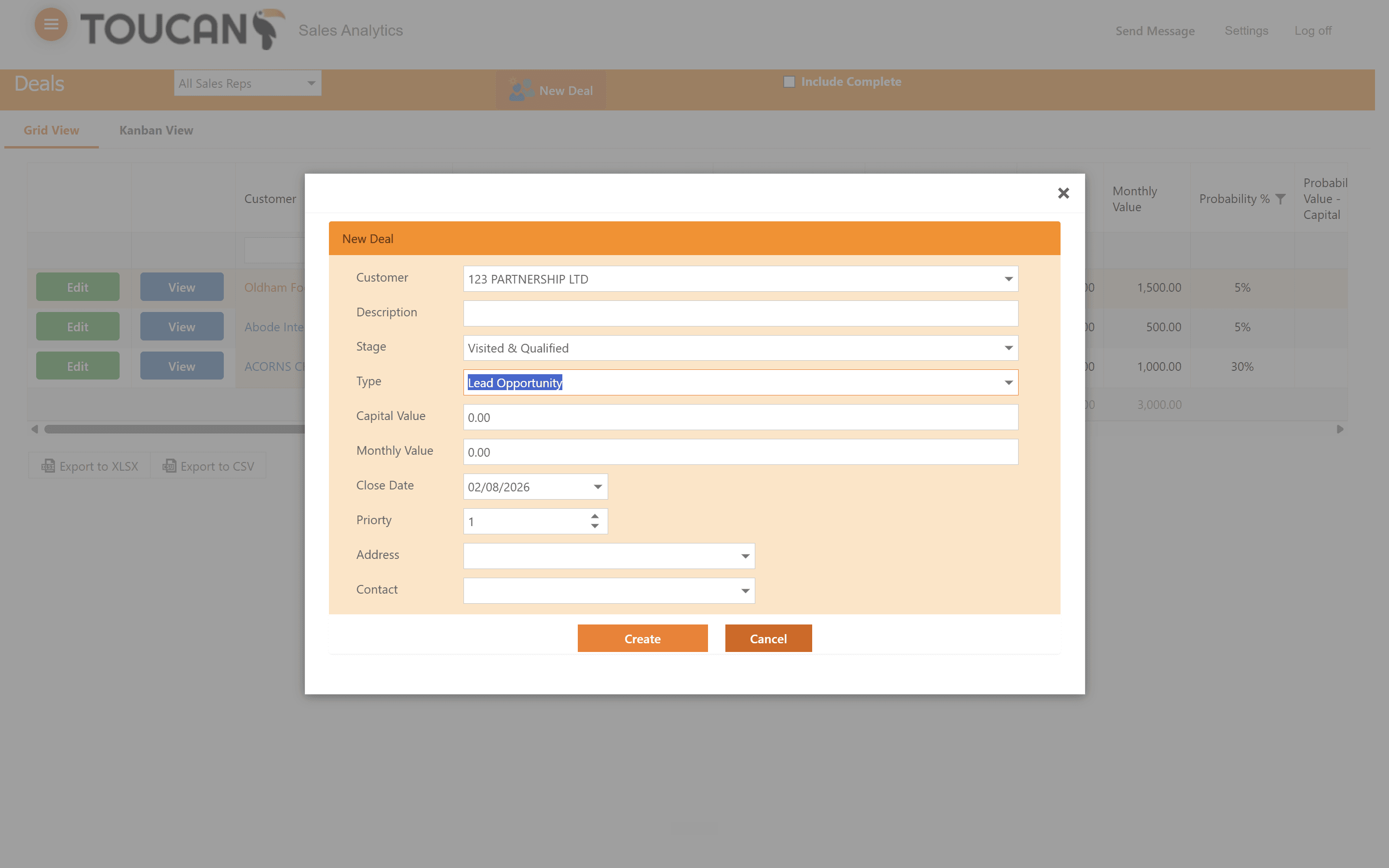 Step #18: Once you have filled in your form, click Create.