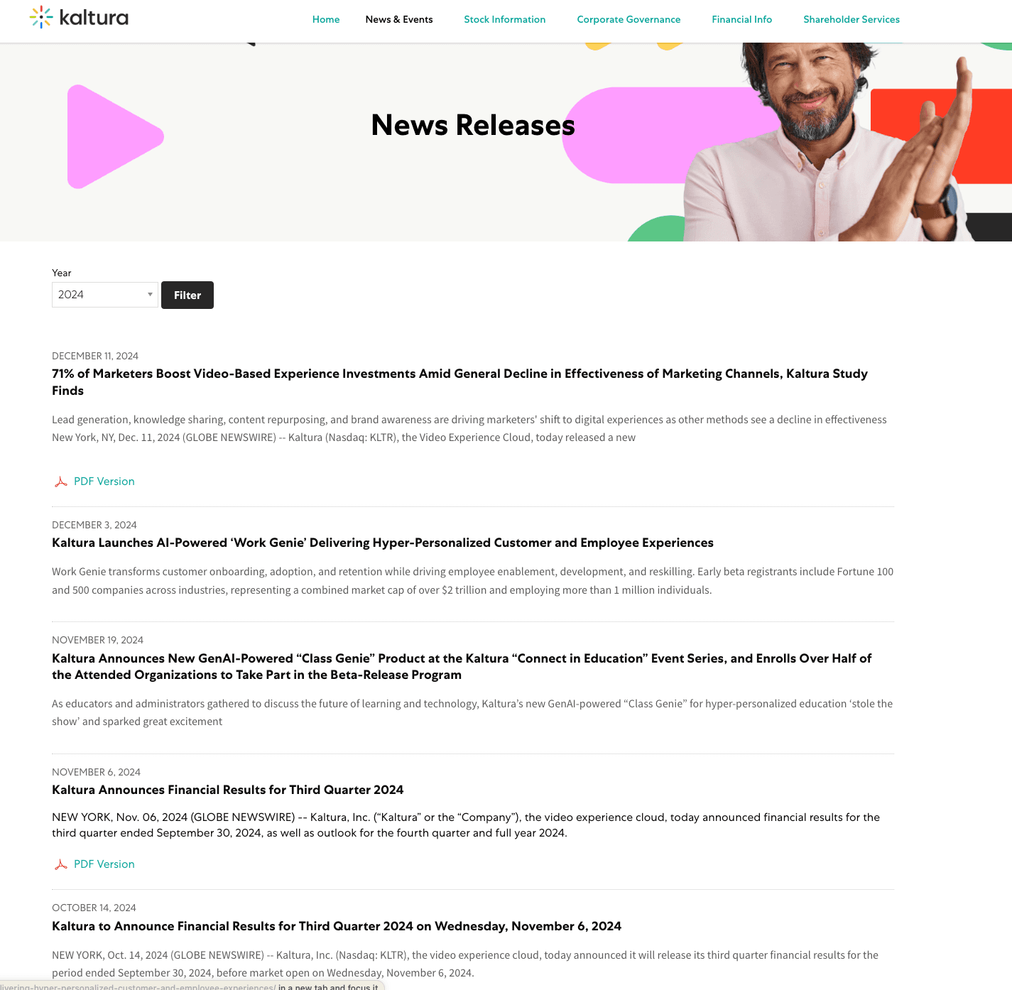 Step #4: Here, you can find all the Earning Call Summaries of Kaltura.