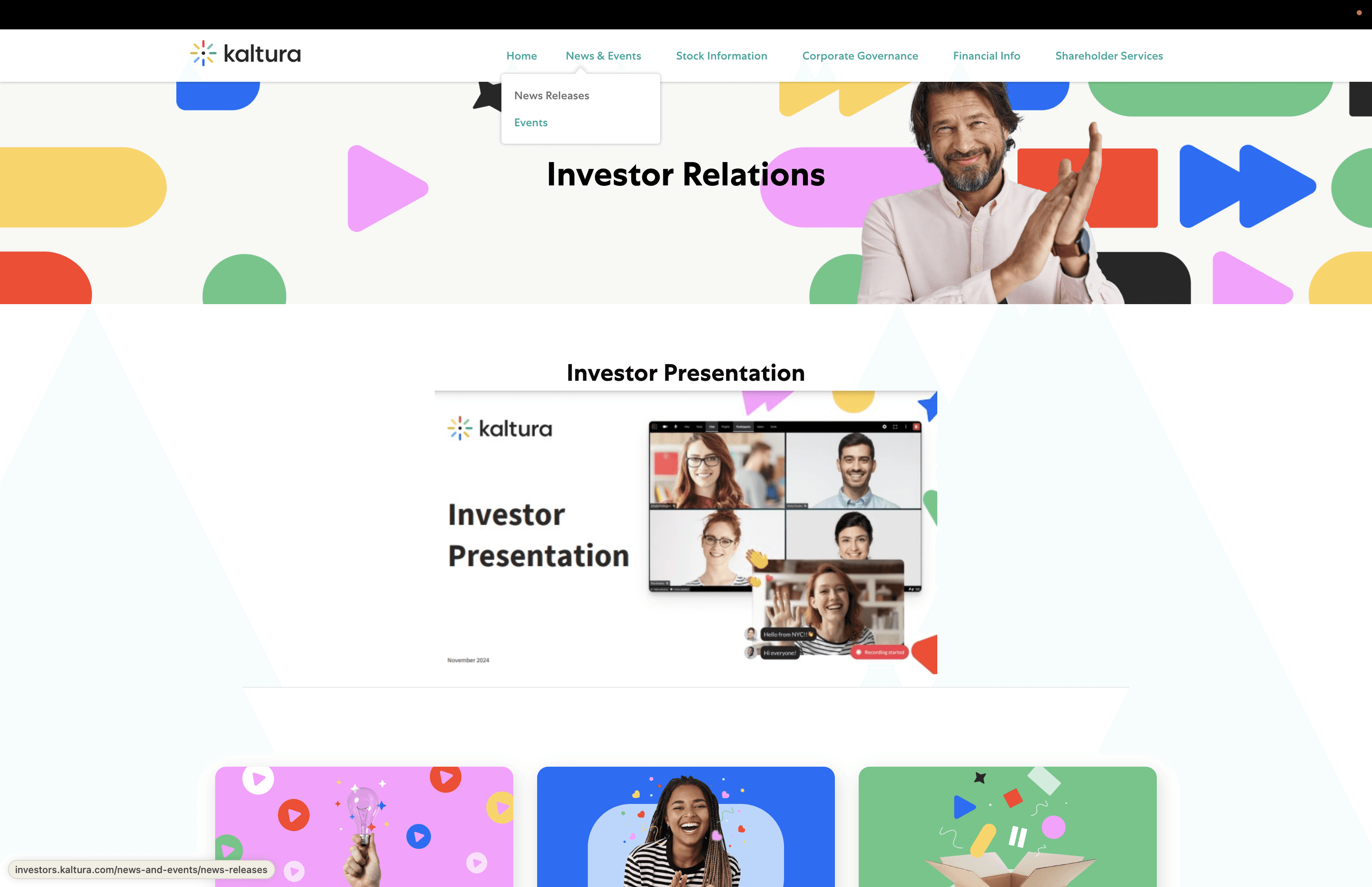 Step #3: Click on "News Releases"
