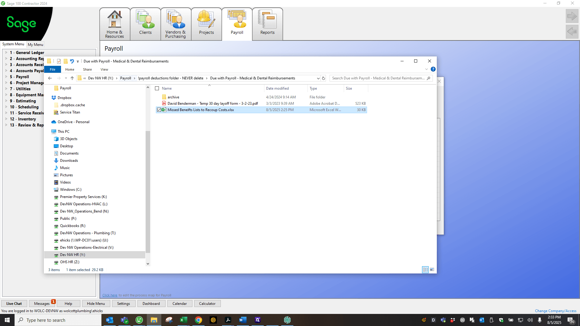 Step #33: Click on "Payroll"