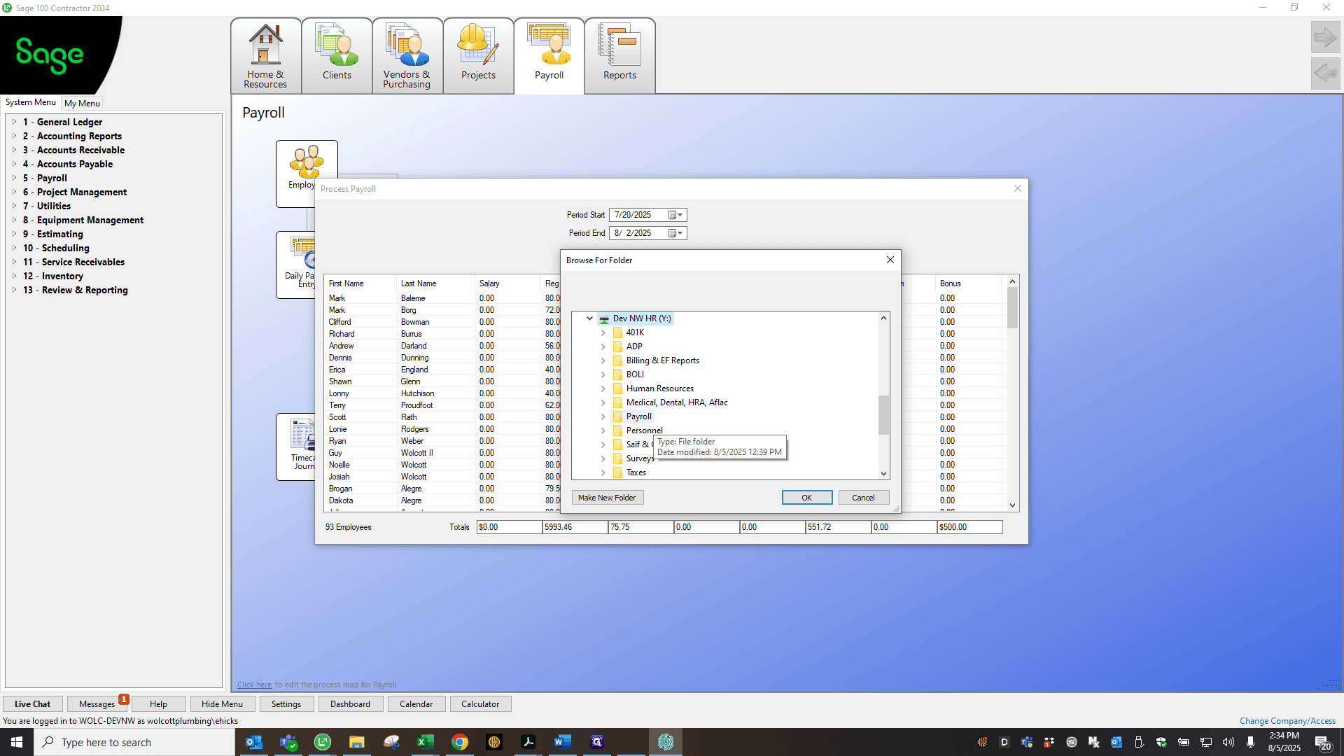 Step #55: Click on "Payroll"