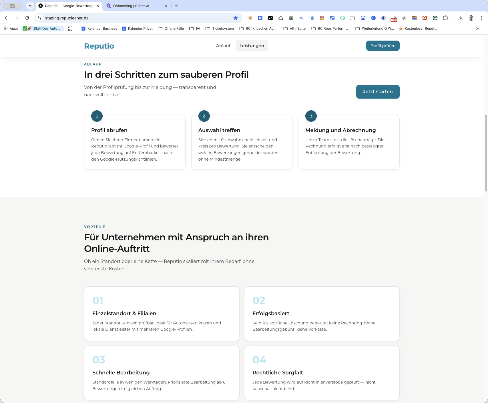 Step #4: Klicken Sie auf Leistungen, um den Scroll-Offset dieses Bereichs zu analysieren.