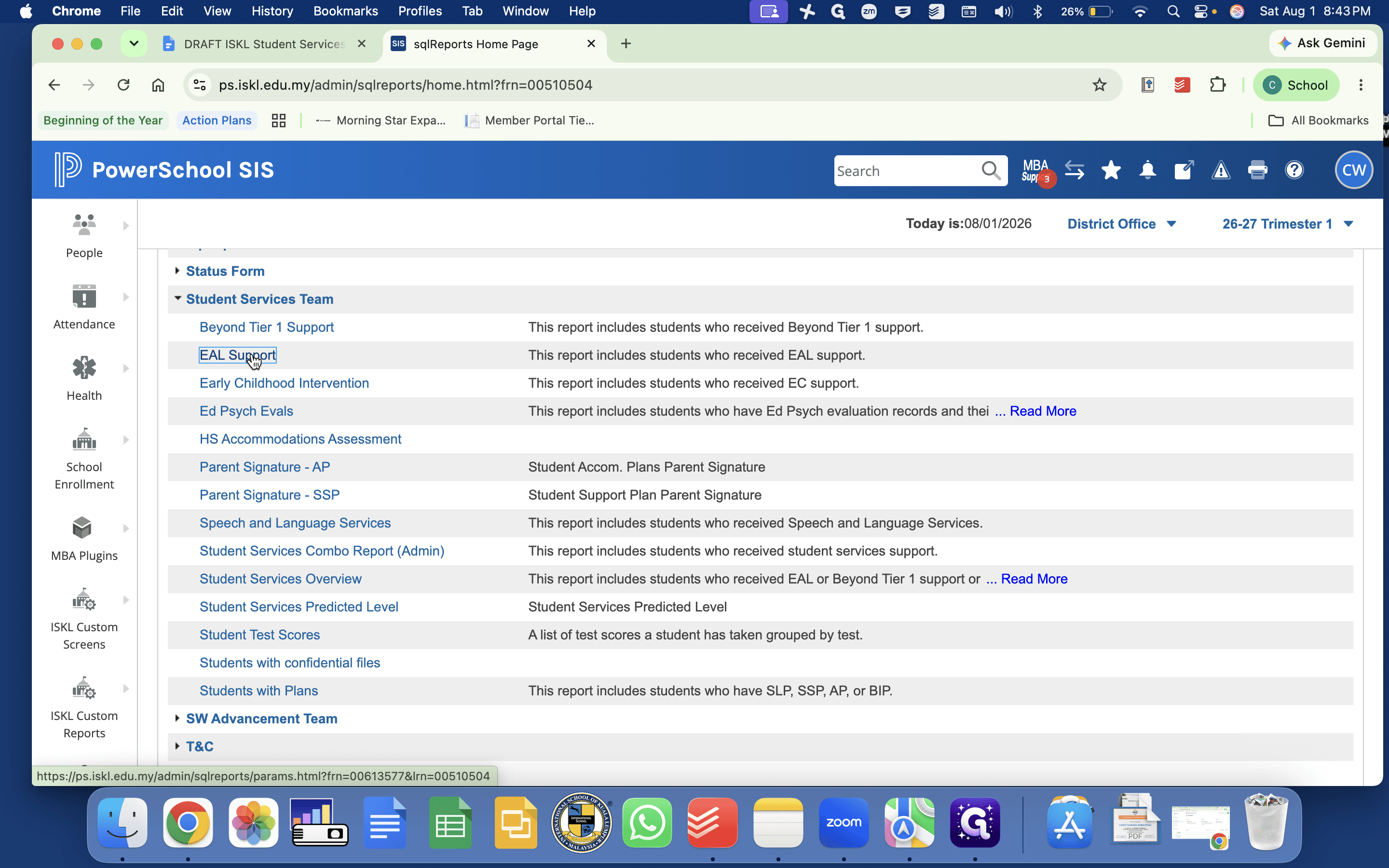 Step #4: Click EAL Support.