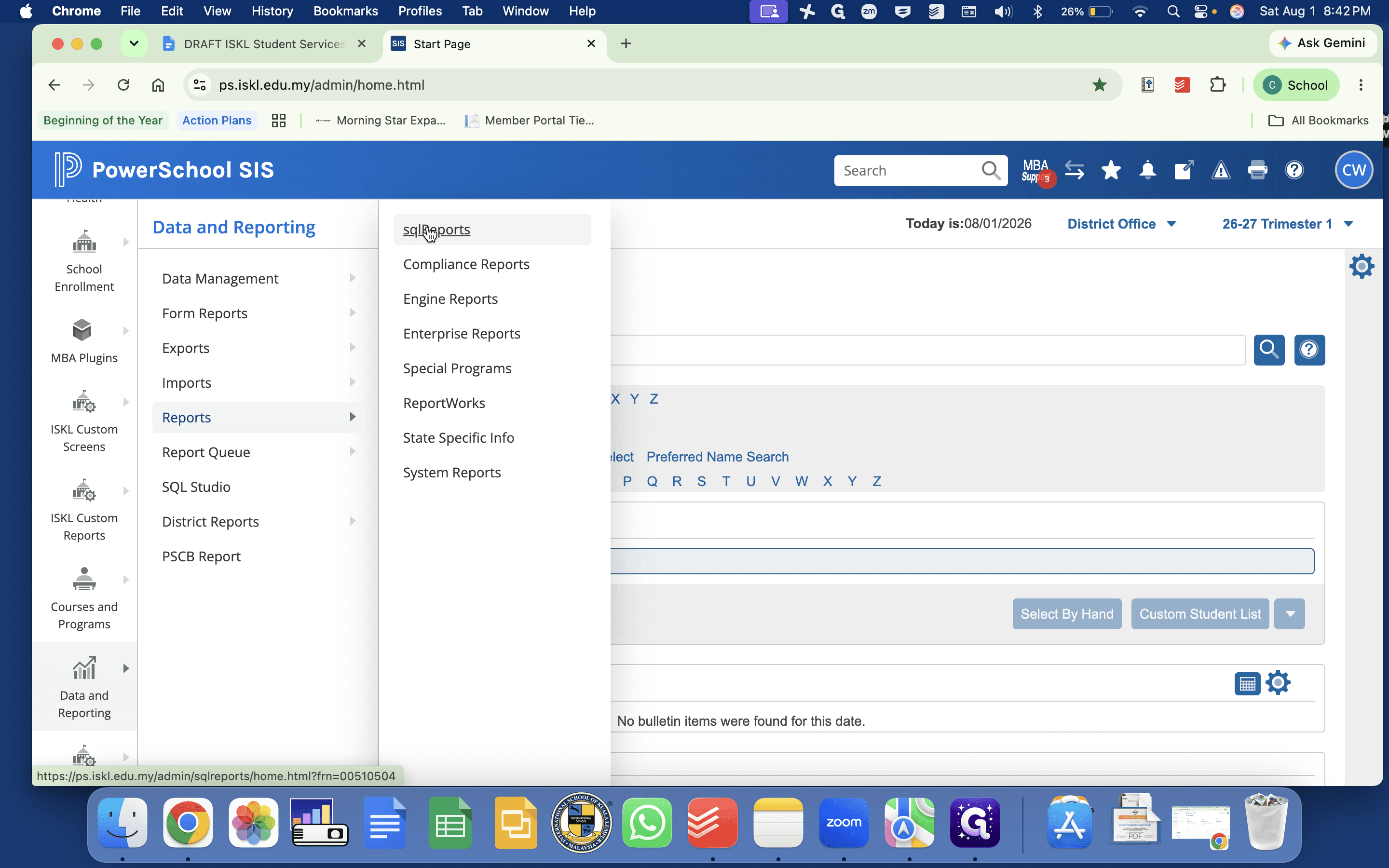 Step #2: Select Reports, and click SQL Reports.