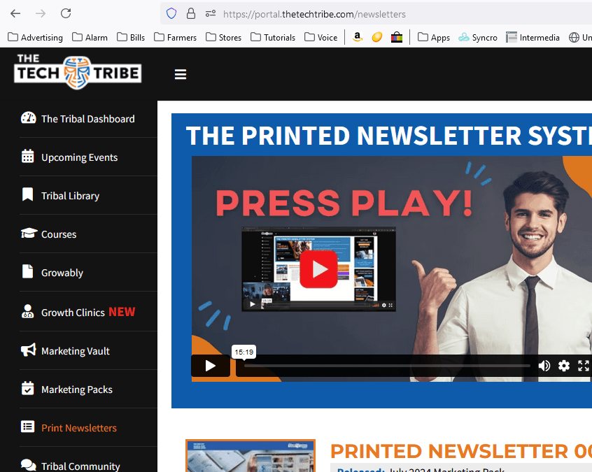 Step #1: Go to portal.thetechtribe.com and log in. Click on "Printed Newsletters."