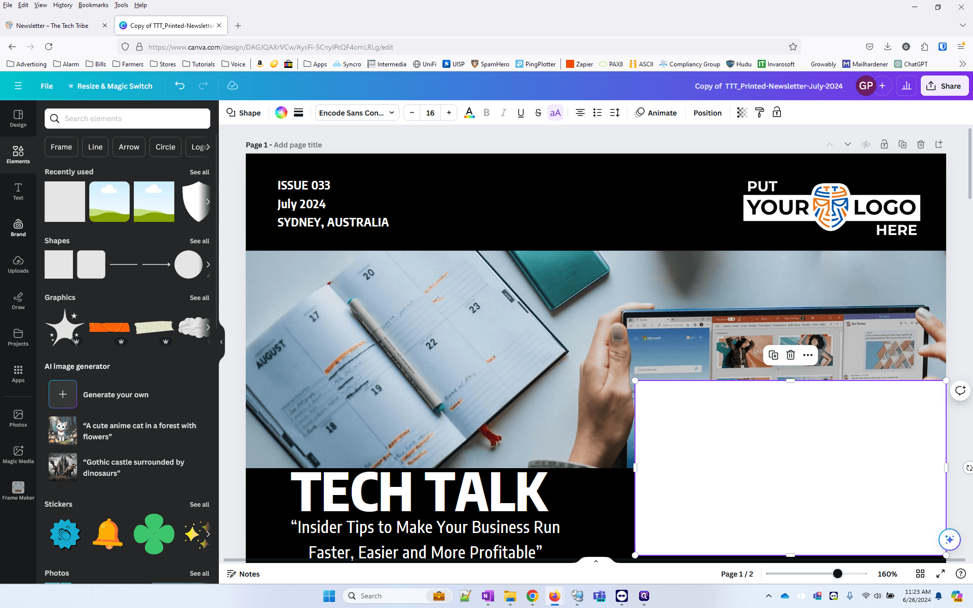 Step #22: Now we need to replace all the logos. Go to Brand and select the logo. Note there is a logo for dark backgrounds and a logo for light backgrounds.