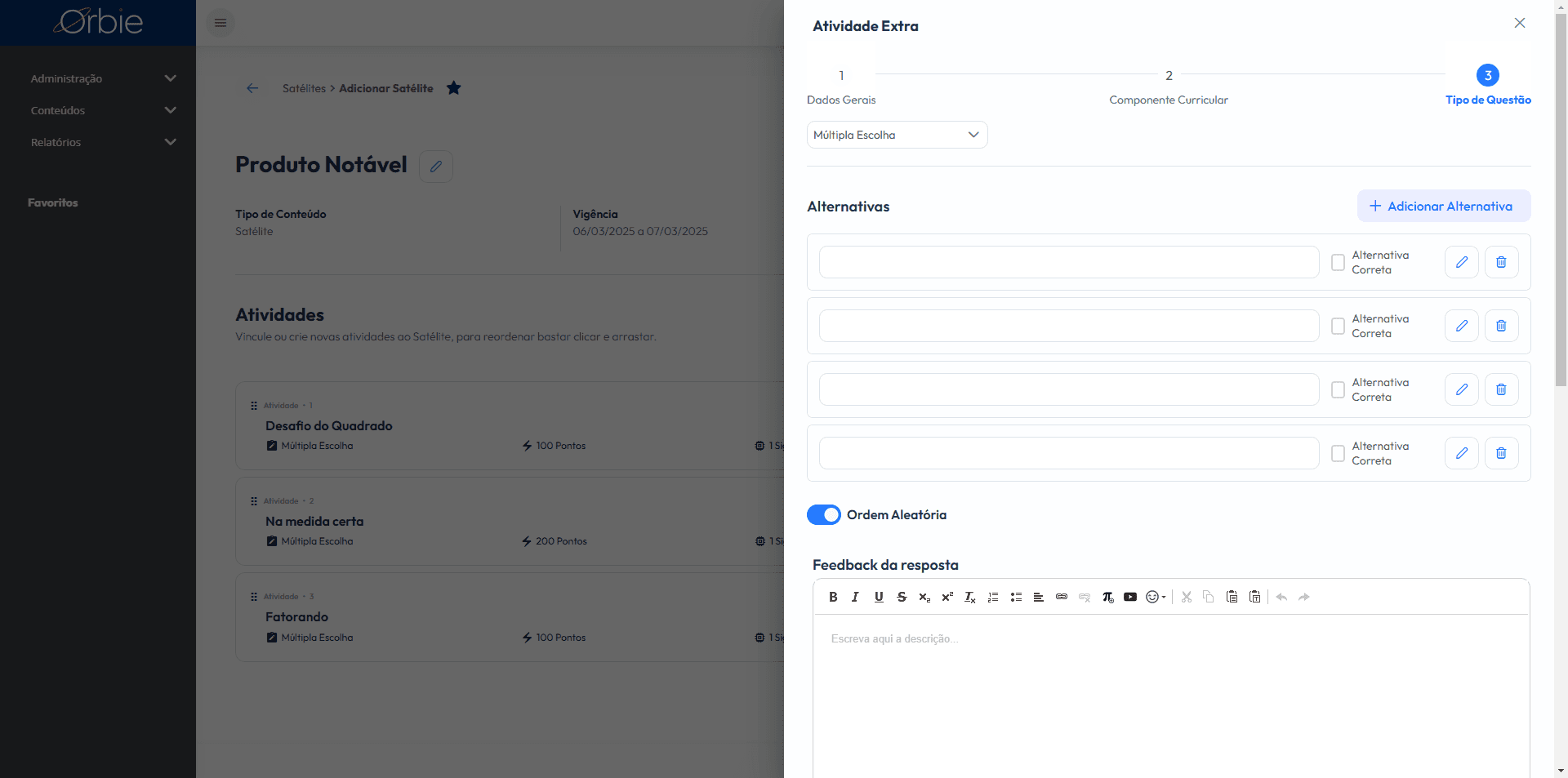 Step #51: Cliquem em "+ Adicionar Alternativa"