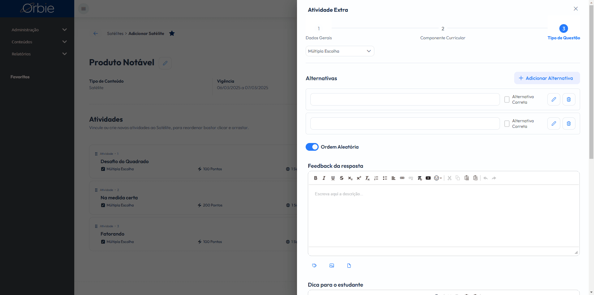 Step #49: Cliquem em "+ Adicionar Alternativa"