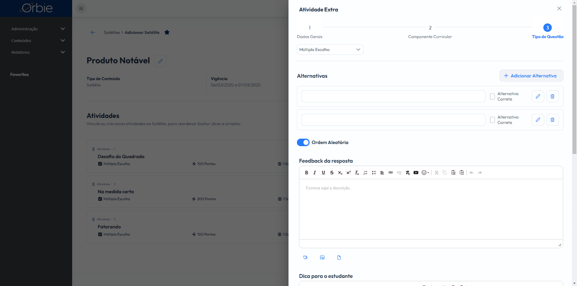 Step #48: Cliquem em "+ Adicionar Alternativa"