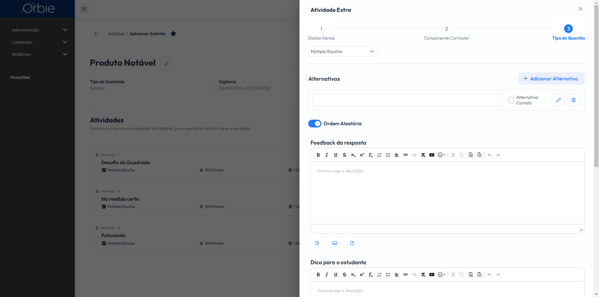 Step #47: Cliquem em "+ Adicionar Alternativa"