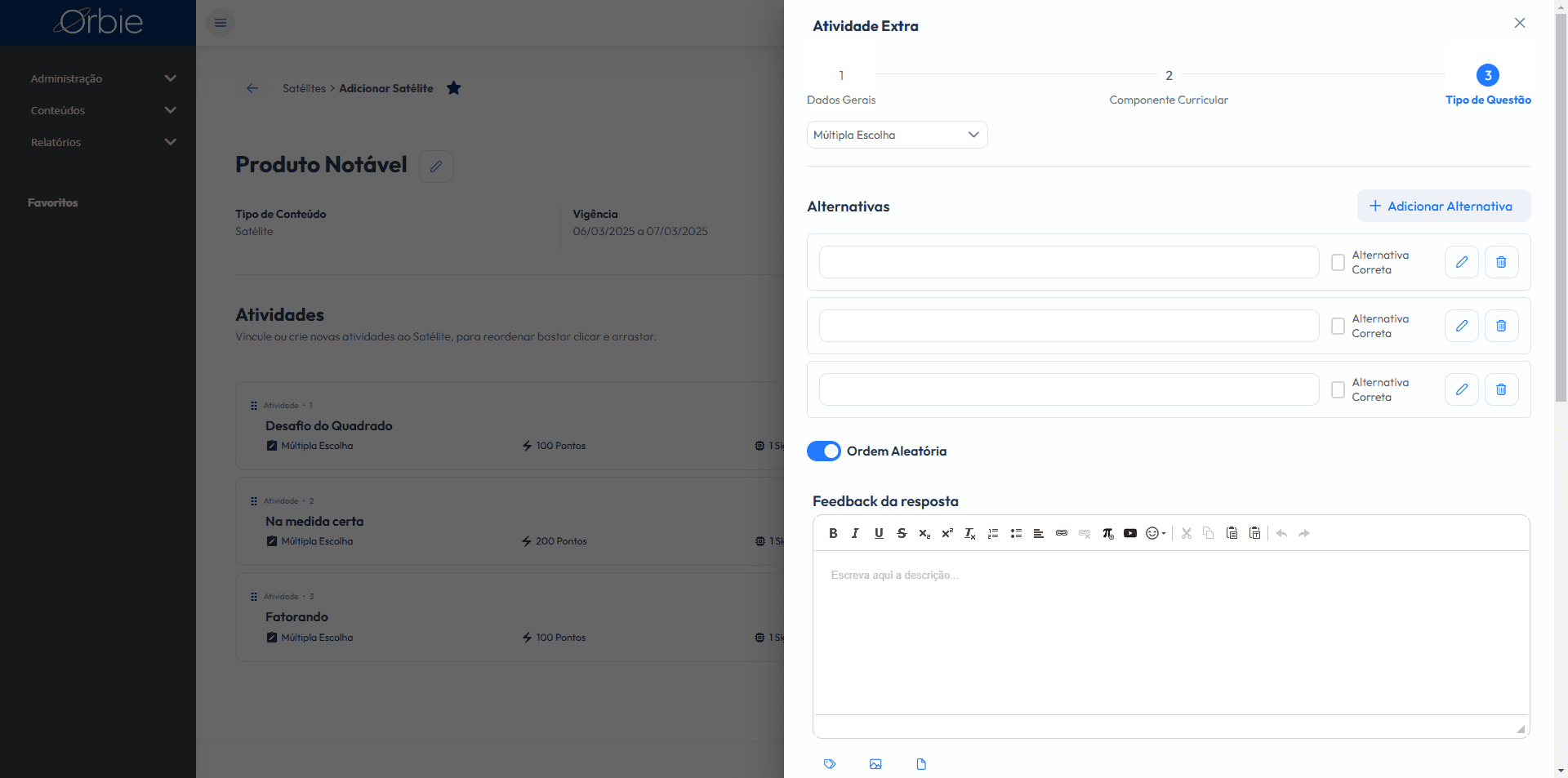 Step #50: Cliquem em "+ Adicionar Alternativa"