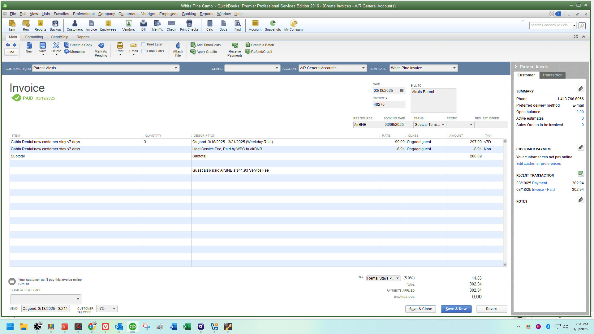 Step #62: Now you can print the invoice and save and close.