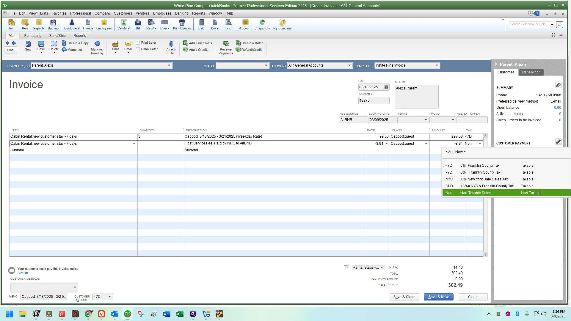 Step #42: Click on "Non - Taxable Sales"
