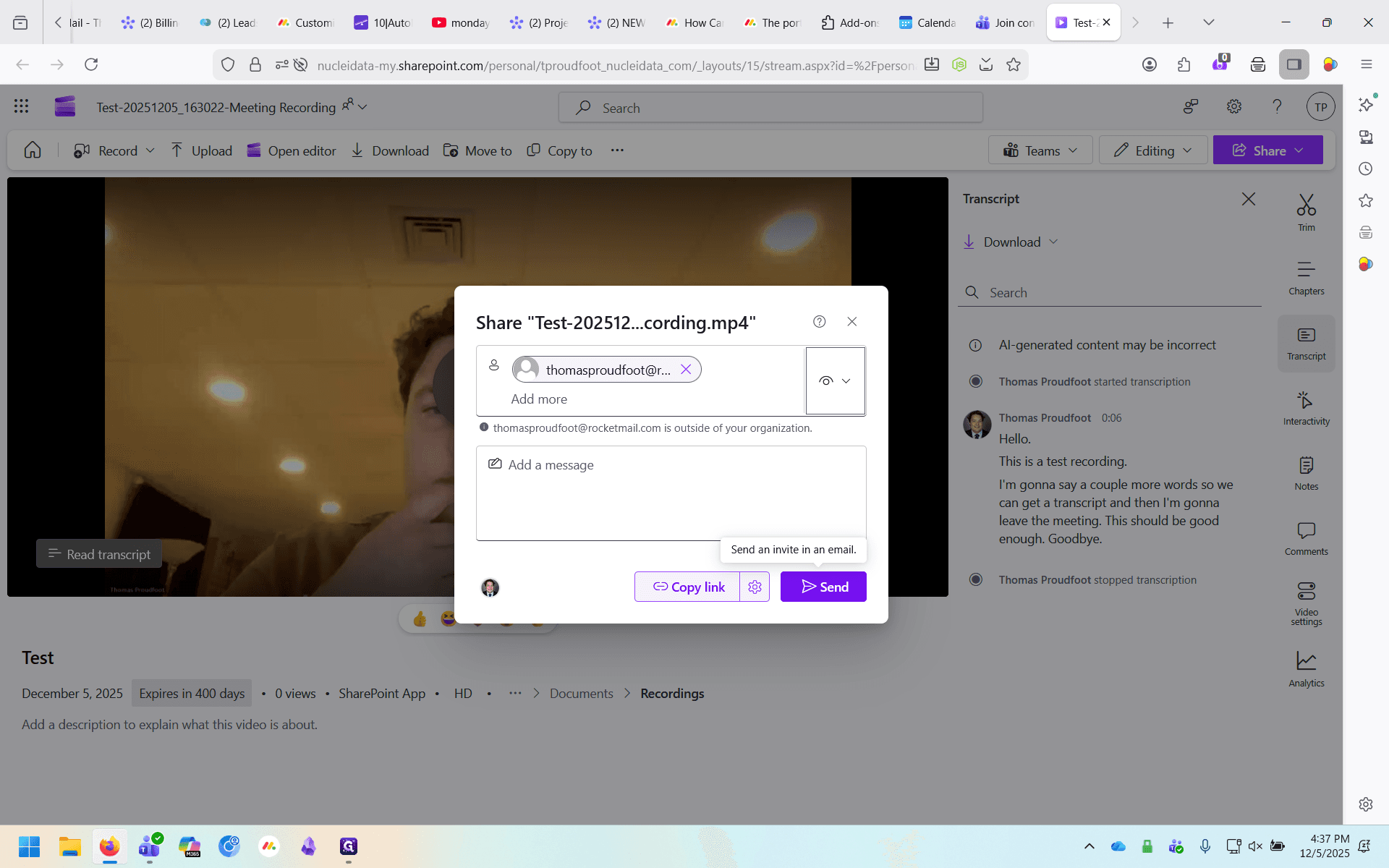 Step #11: Click on "Send"