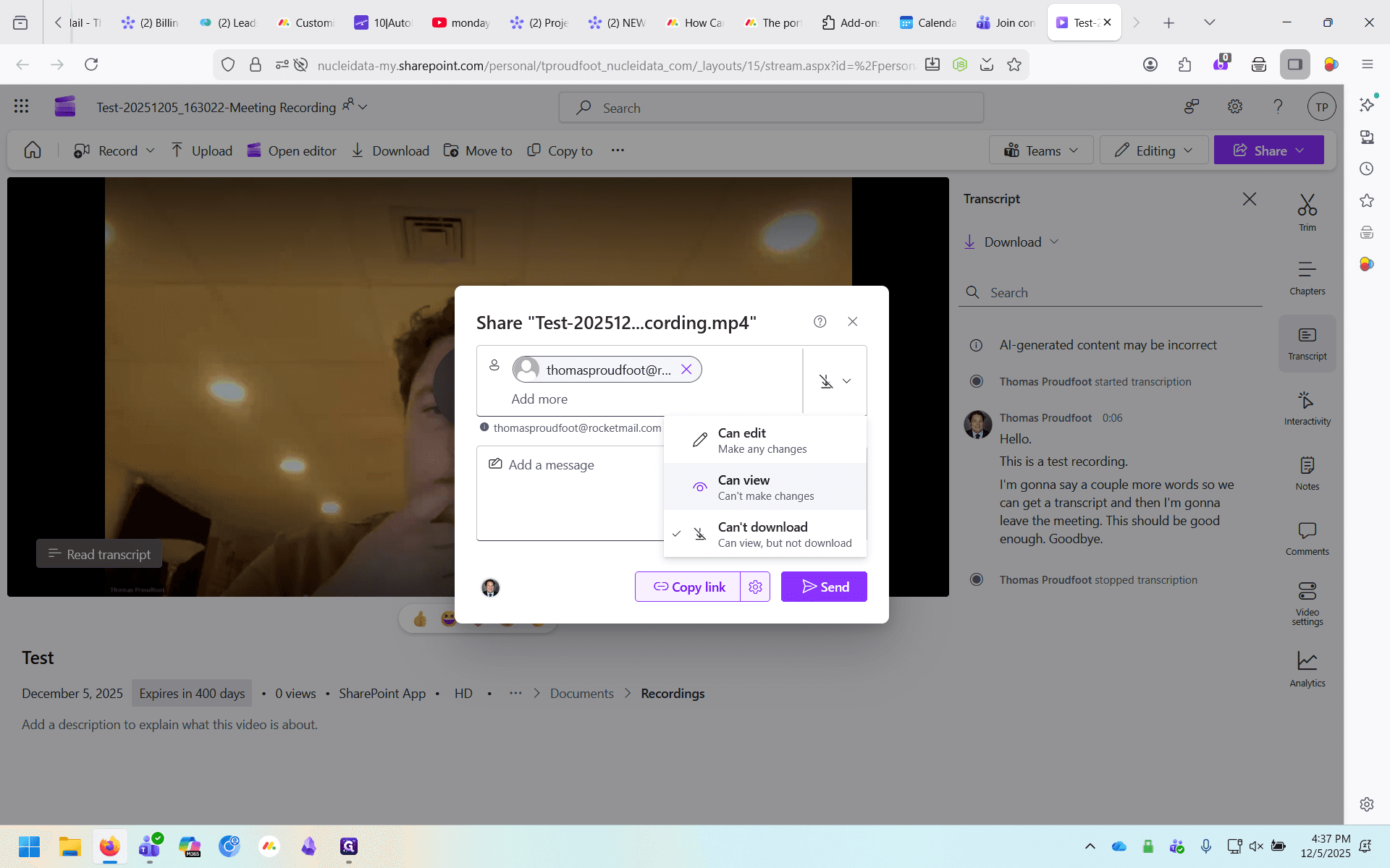 Step #10: Choose your sharing option (continued)