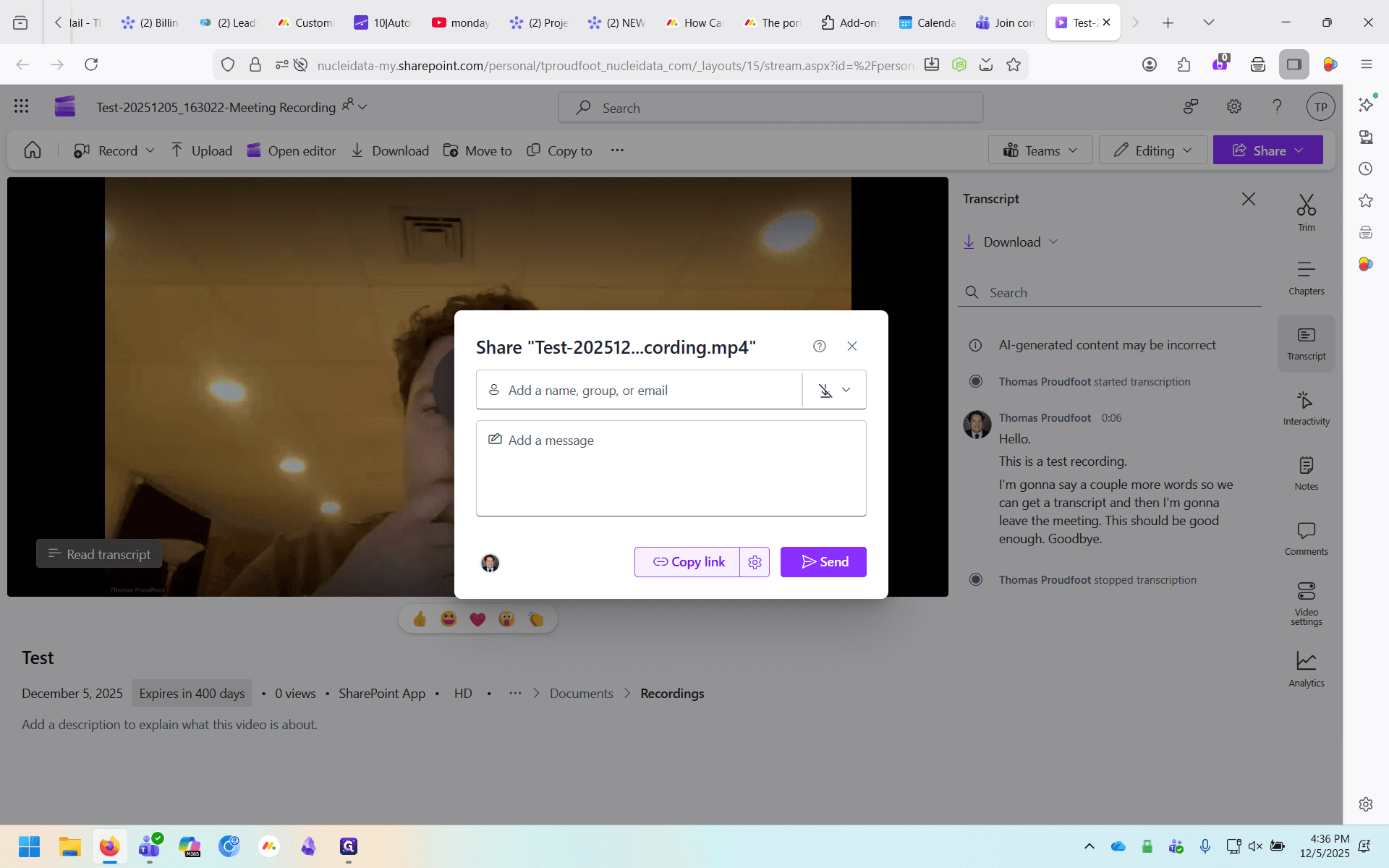 Step #6: Click on "Add a name, group, or email"