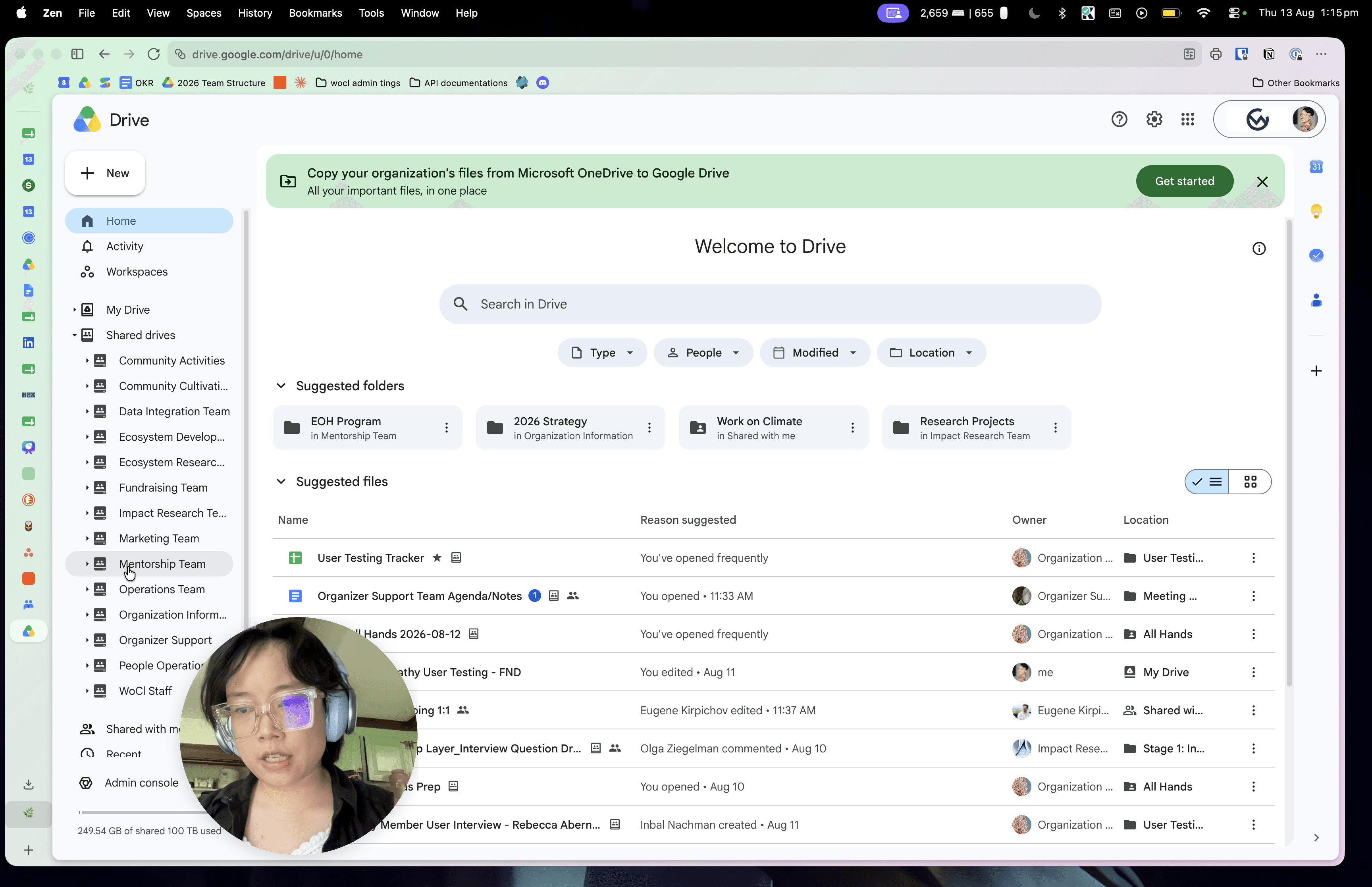 Step #2: Select the shared drive for your team or department.
