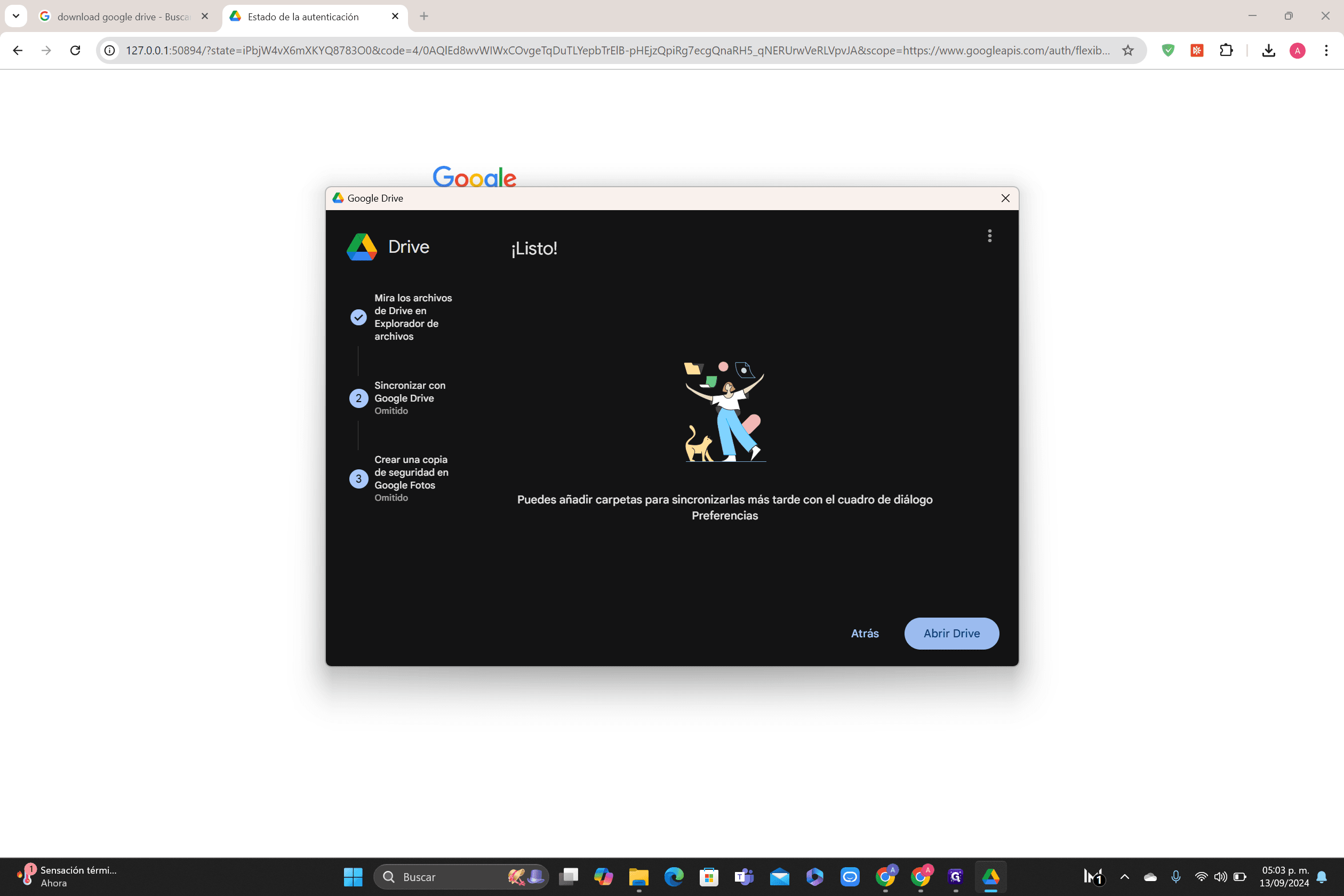Step #10: Hagan clic en "Abrir Drive"