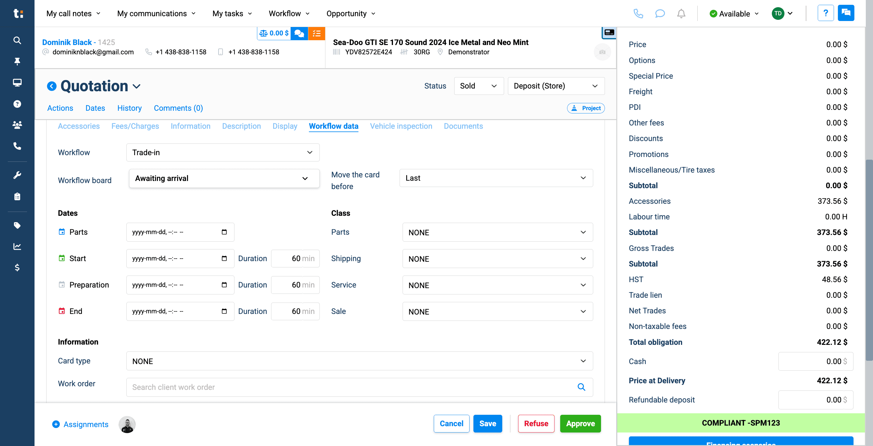 Step #9: You also have the option to choose the order of your card within the column.