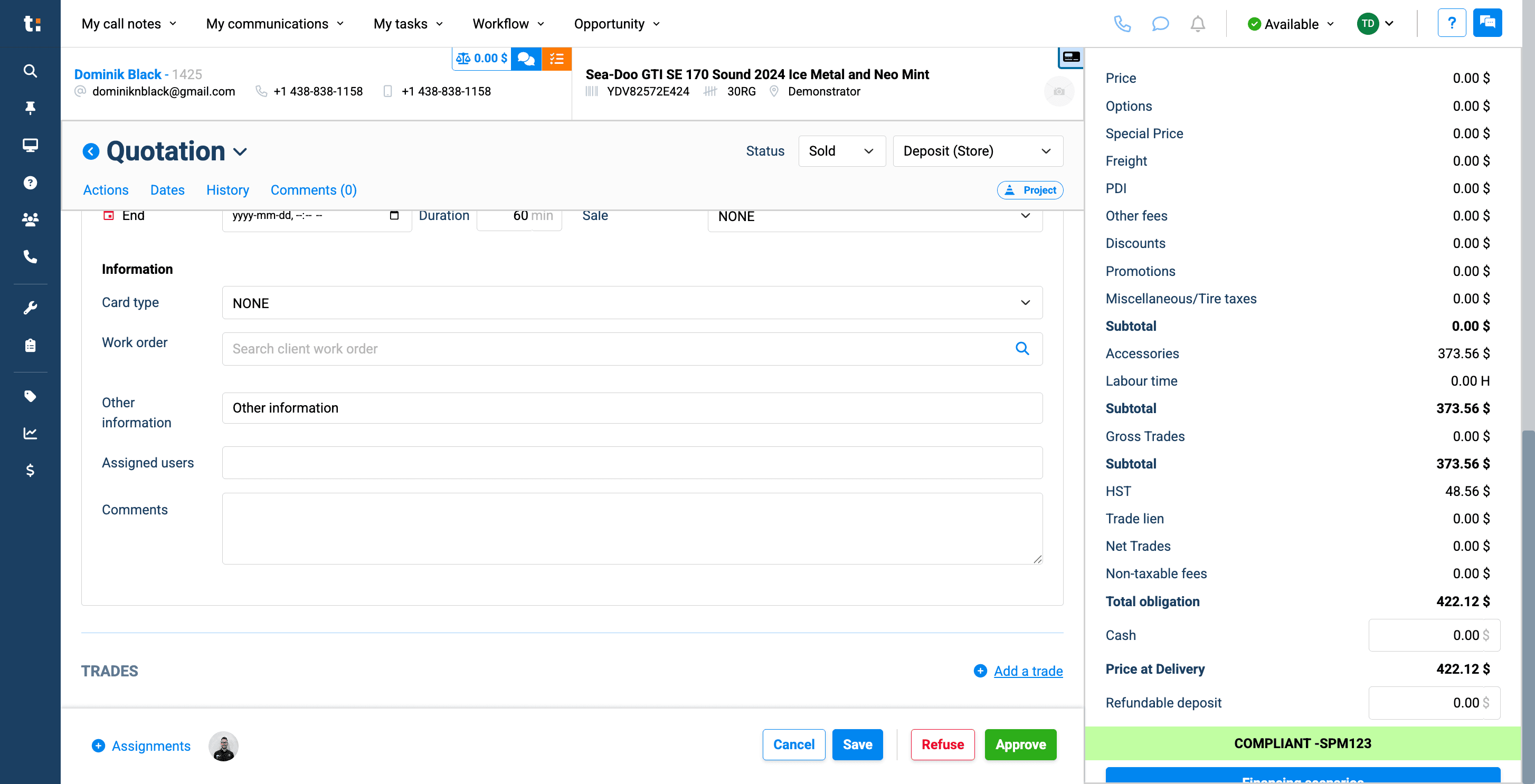 Step #16: You can also assign other users to this card and add any comments you want.