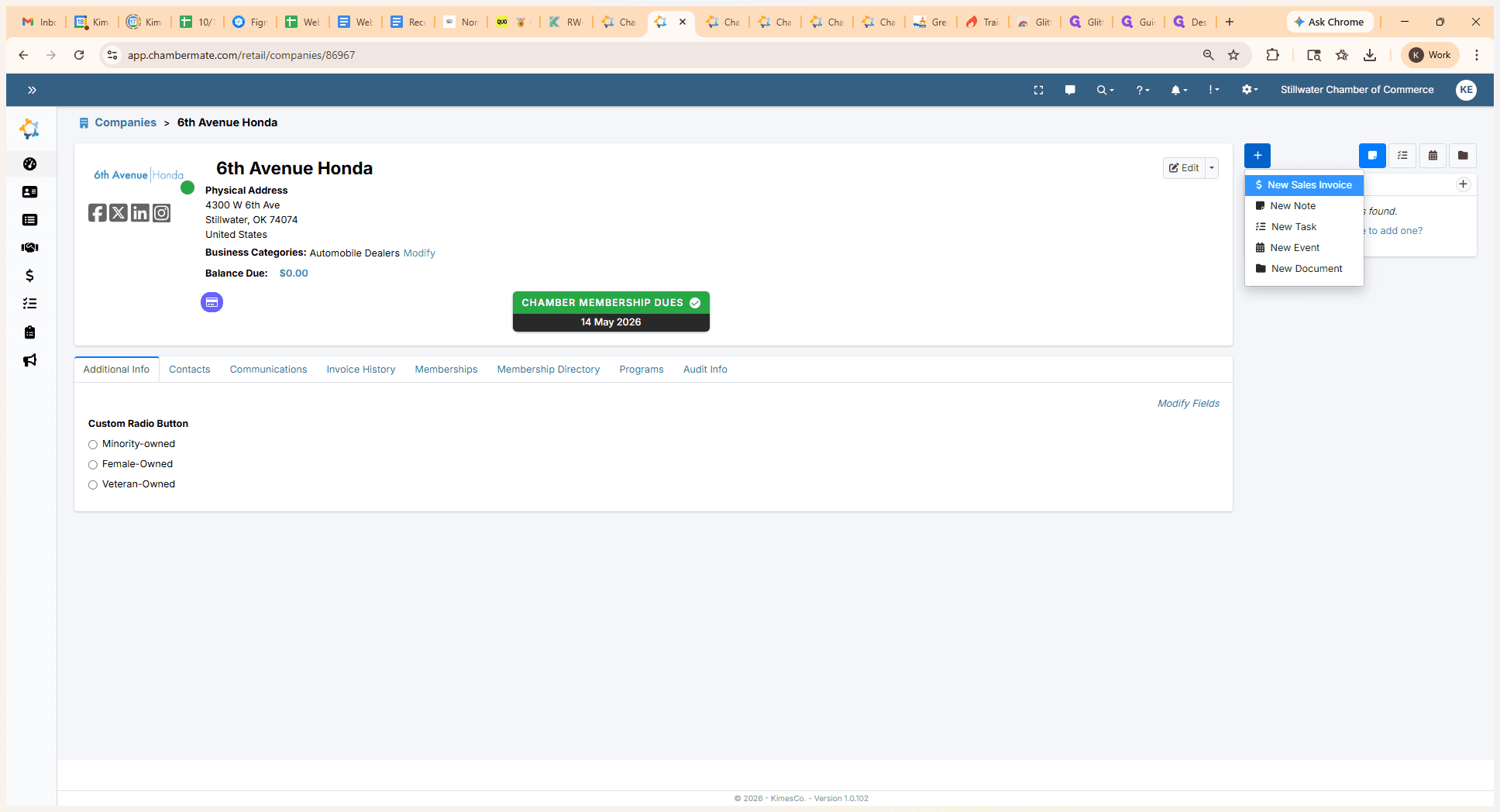 Step #4: Click on "$ New Sales Invoice"