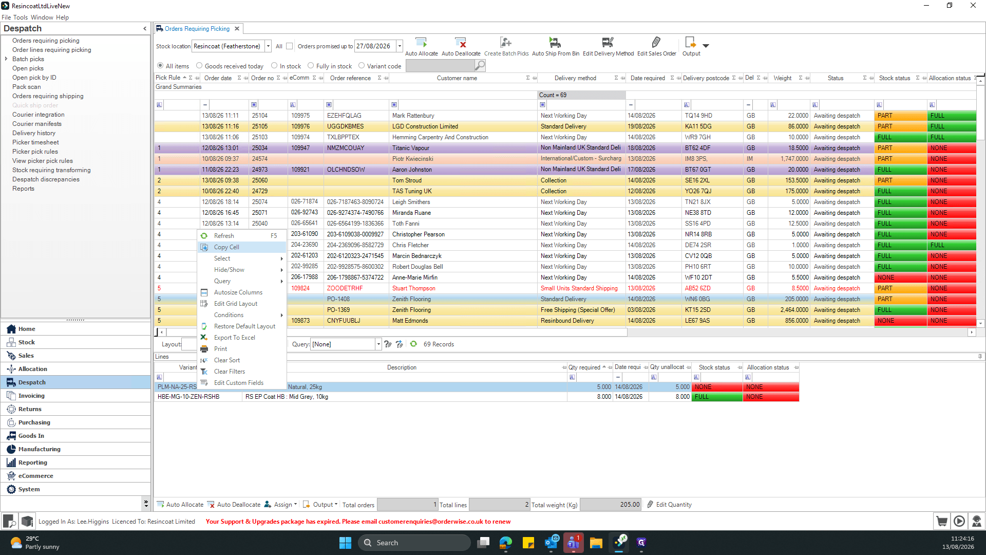Step #3: Select + Copy Cell from the context menu to copy the variant code to your clipboard.