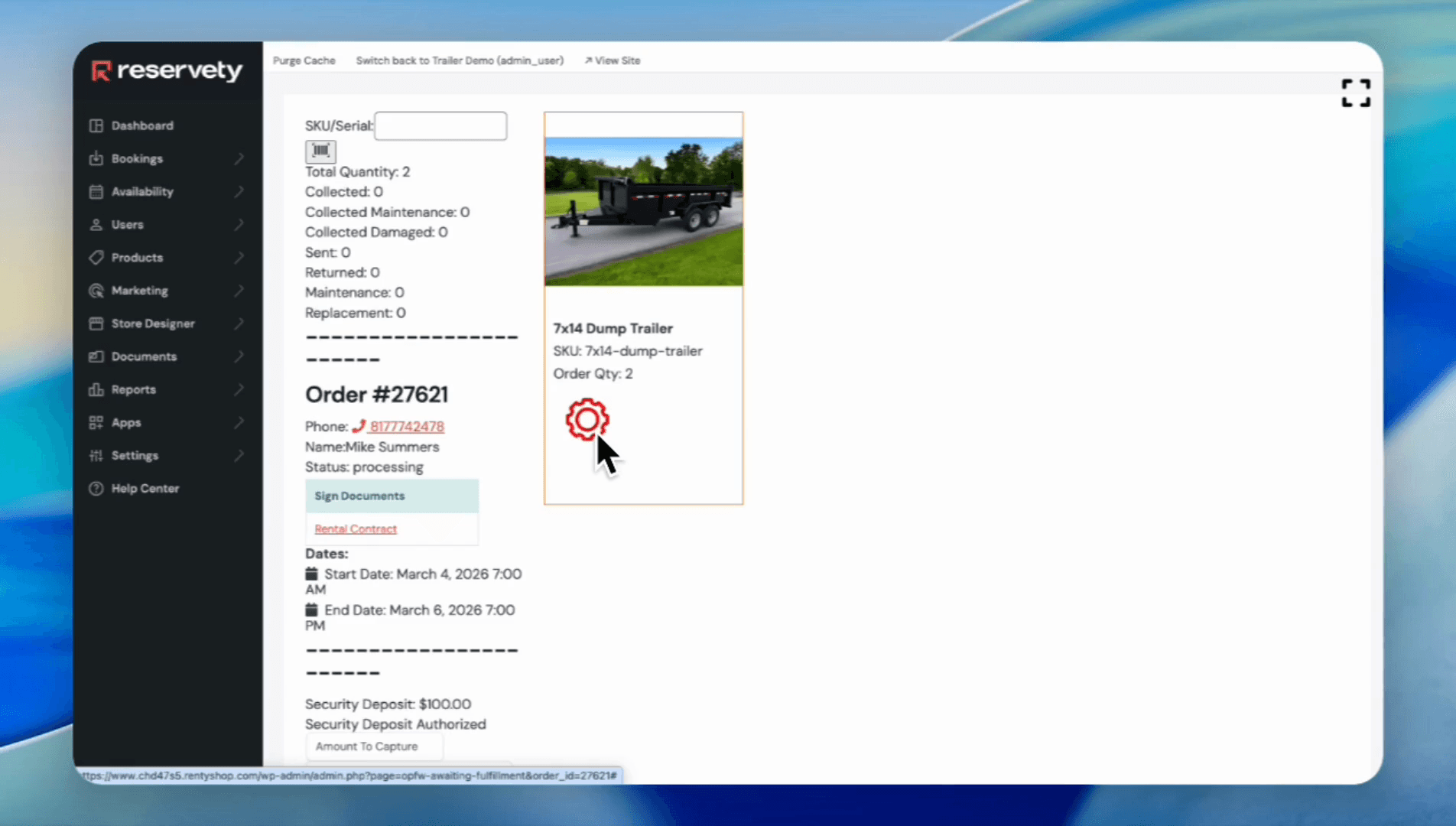 Step #16: By clicking on the red icon here, you can track the number of items going out and coming back.