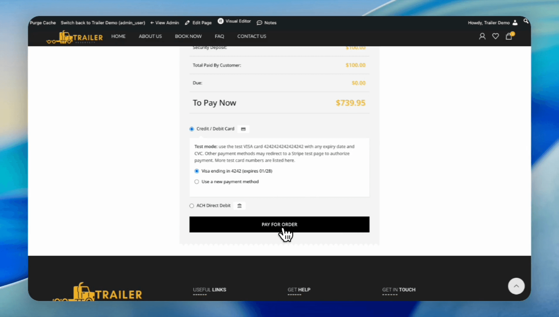Step #10: Click the 'Pay for Order' button.