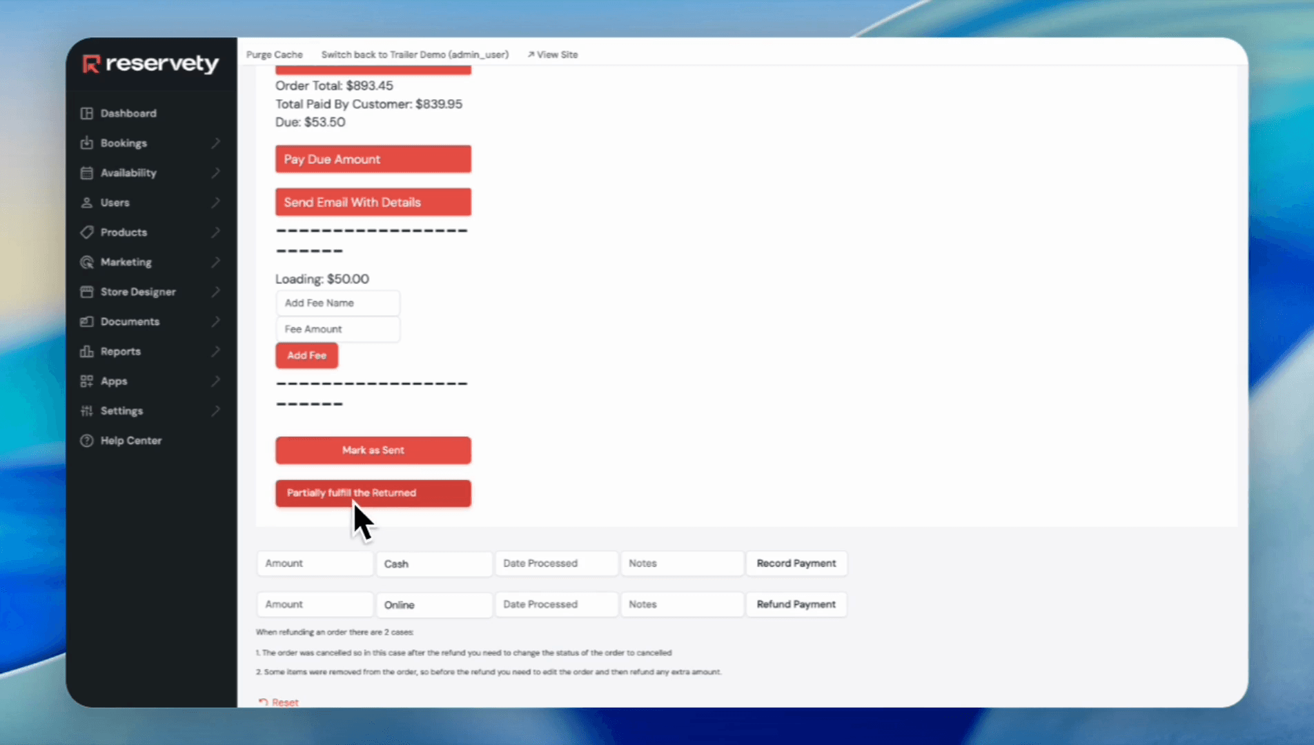 Step #22: Scroll down and find the section labeled as "Mark as Sent." It will change the status of this order, or you can partially fulfill the returned.