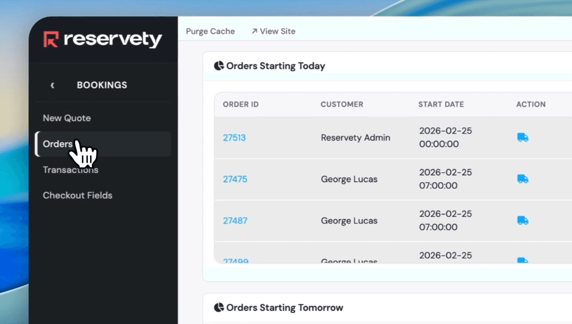 Step #3: Click on Orders.