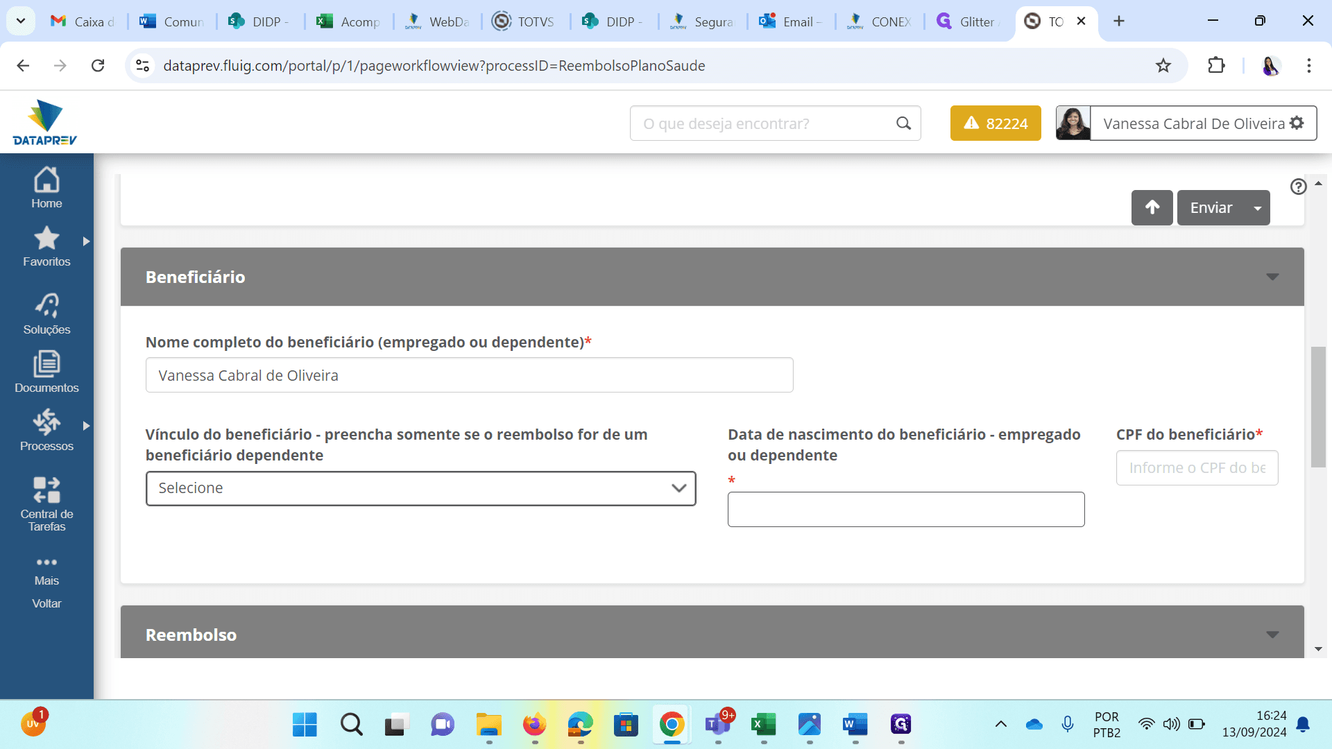 Step #8: Preencha a data de nascimento e CPF do beneficiário.