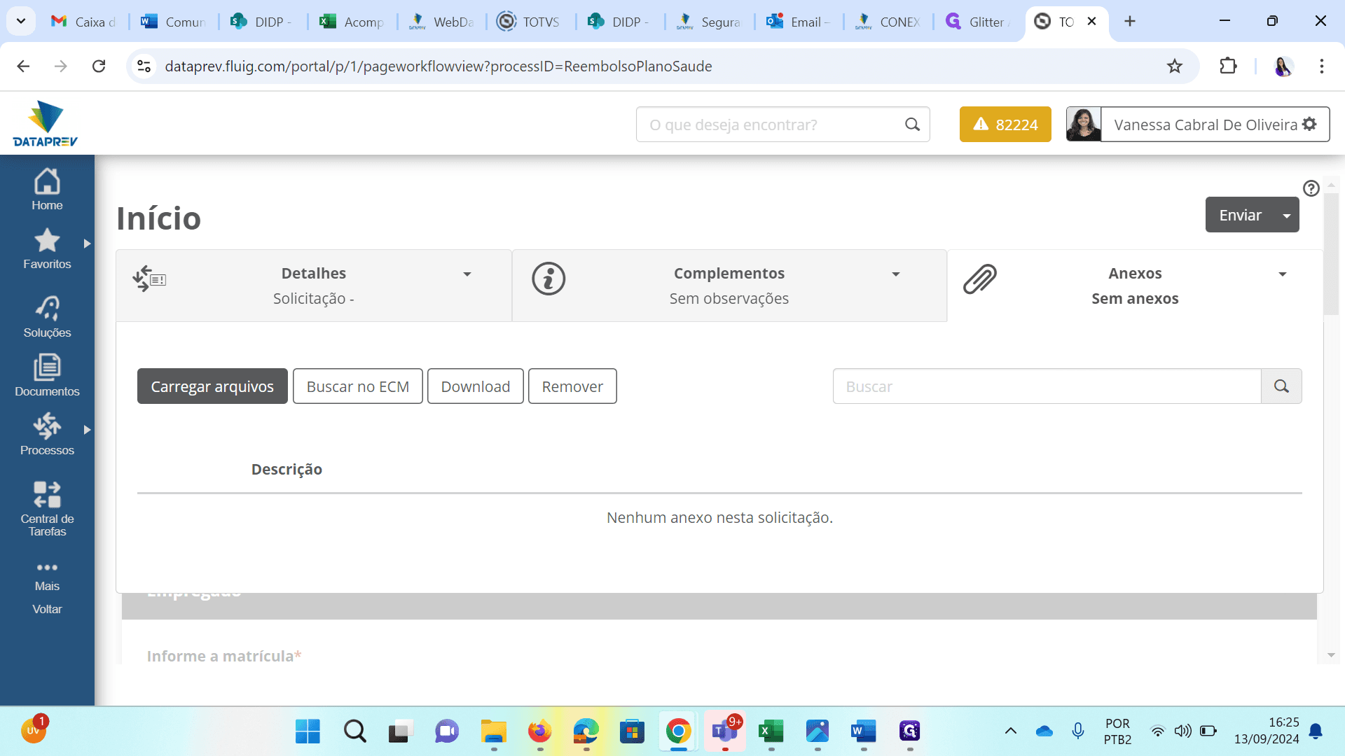 Step #14: Clique em Carregar arquivos e anexe os documentos