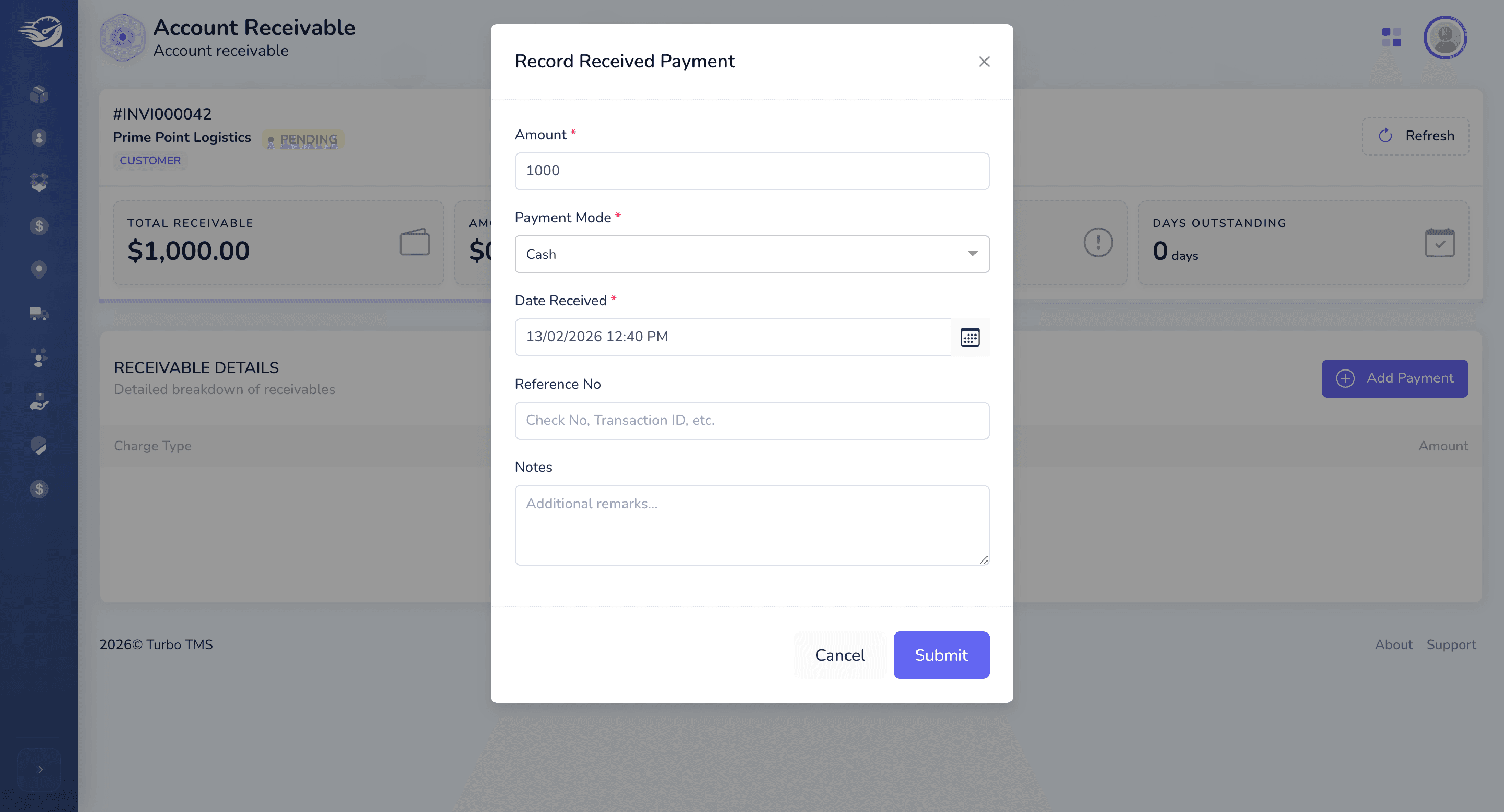 Step #86: Click on "Submit" to add a payment