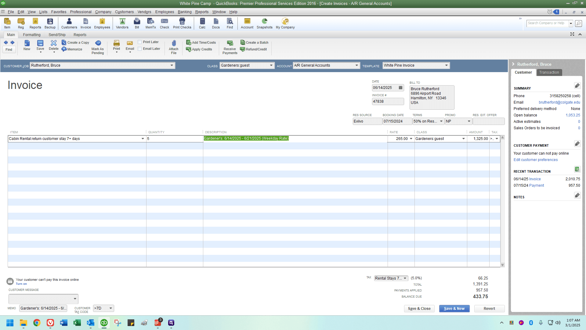 Step #12: Right-click on "6/14/2025 - 6/21/2025 ( Weekday Rate )"