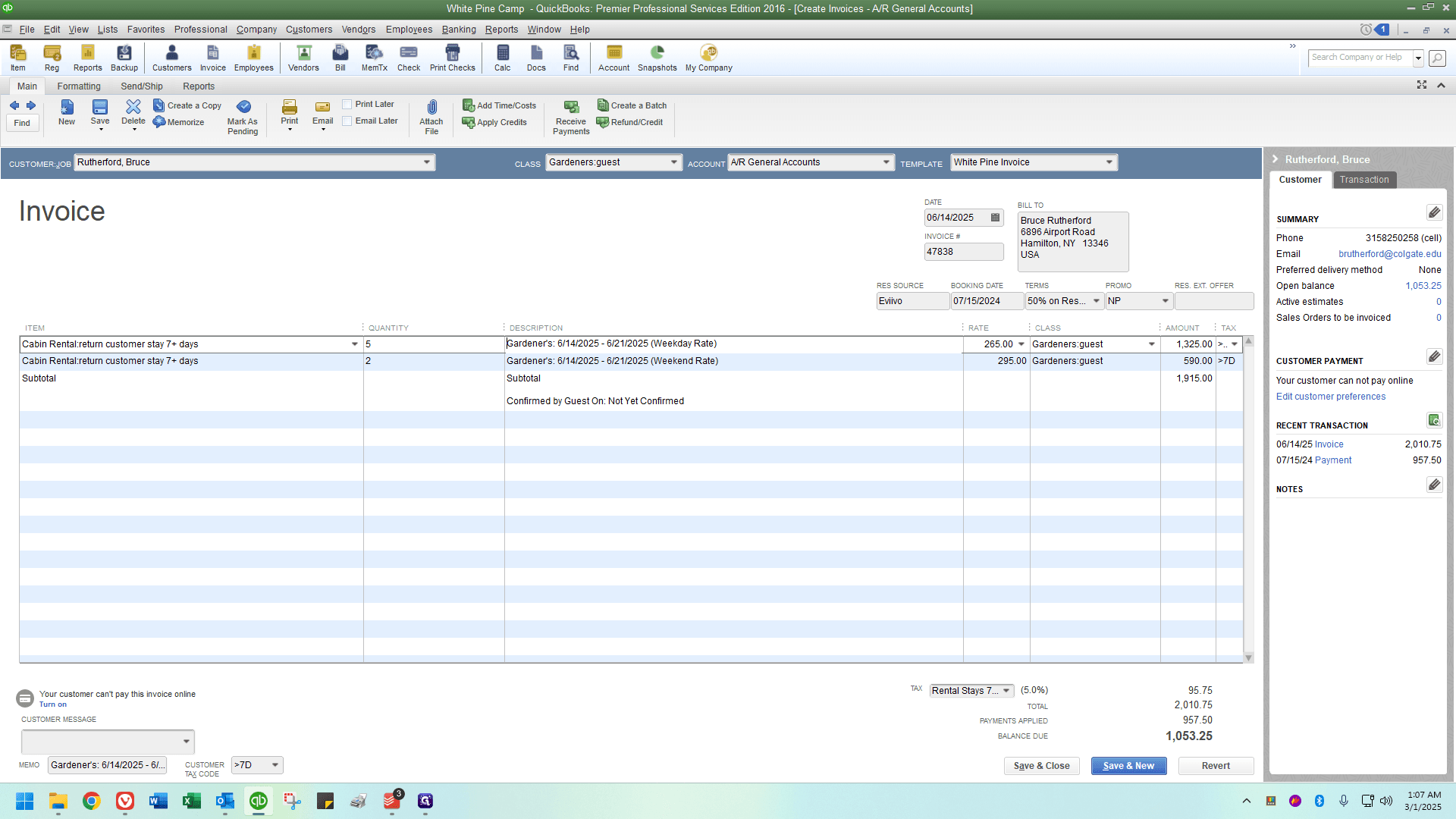 Step #8: Right-click on "6/14/2025 - 6/21/2025 ( Weekend Rate )"