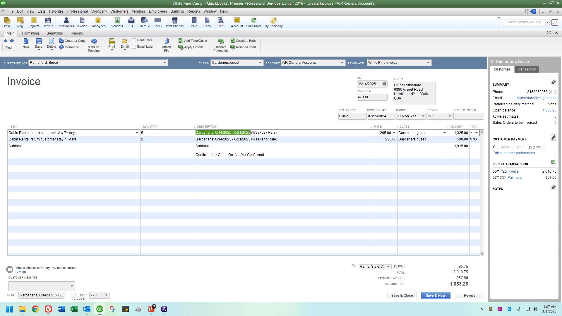Step #6: Right-click on "6/14/2025 - 6/21/2025 ( Weekday Rate )"