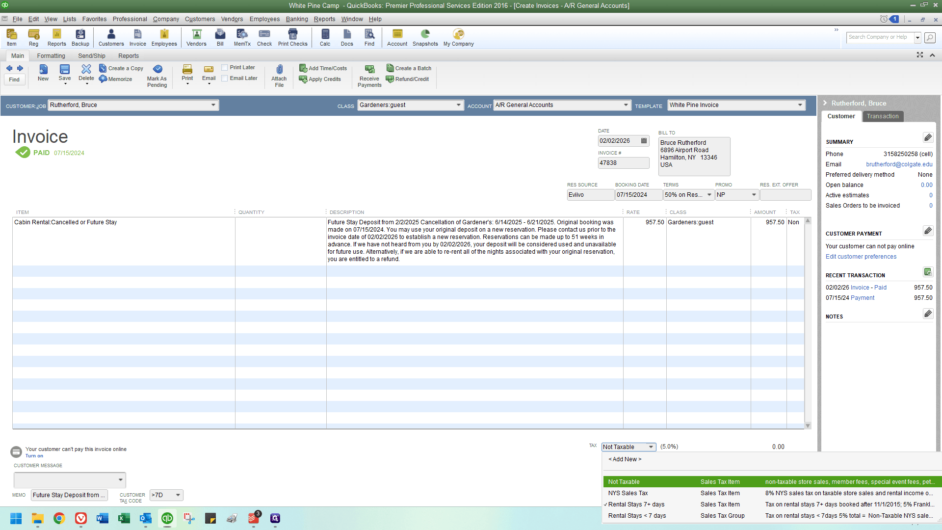 Step #55: Click on "Not Taxable"