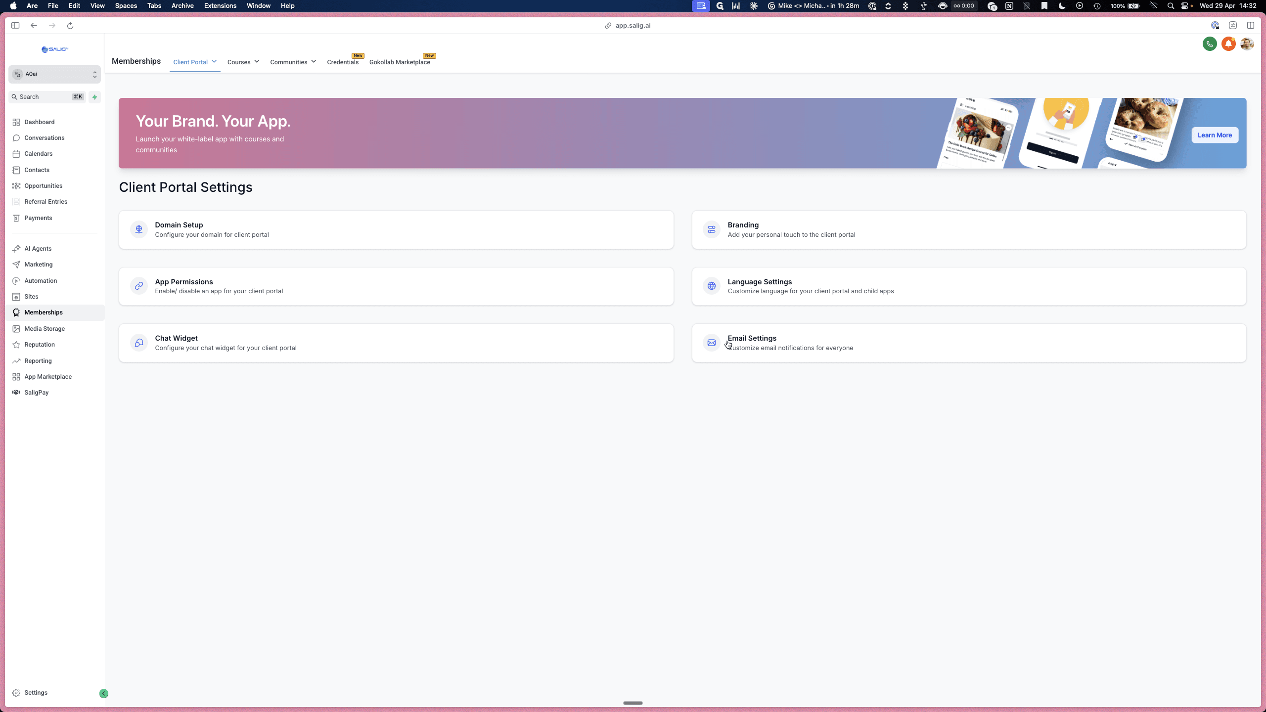 Step #2: Navigate to Email Settings to manage automated notifications such as "New Course Available" or "Materials Unlocked."
