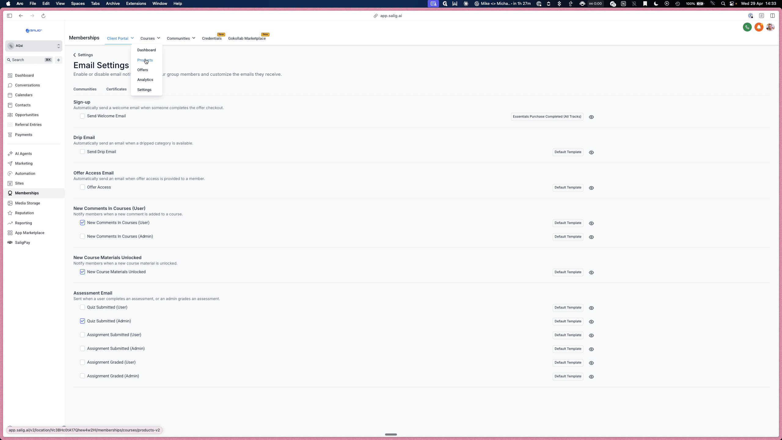 Step #4: From the top navigation, click Products.