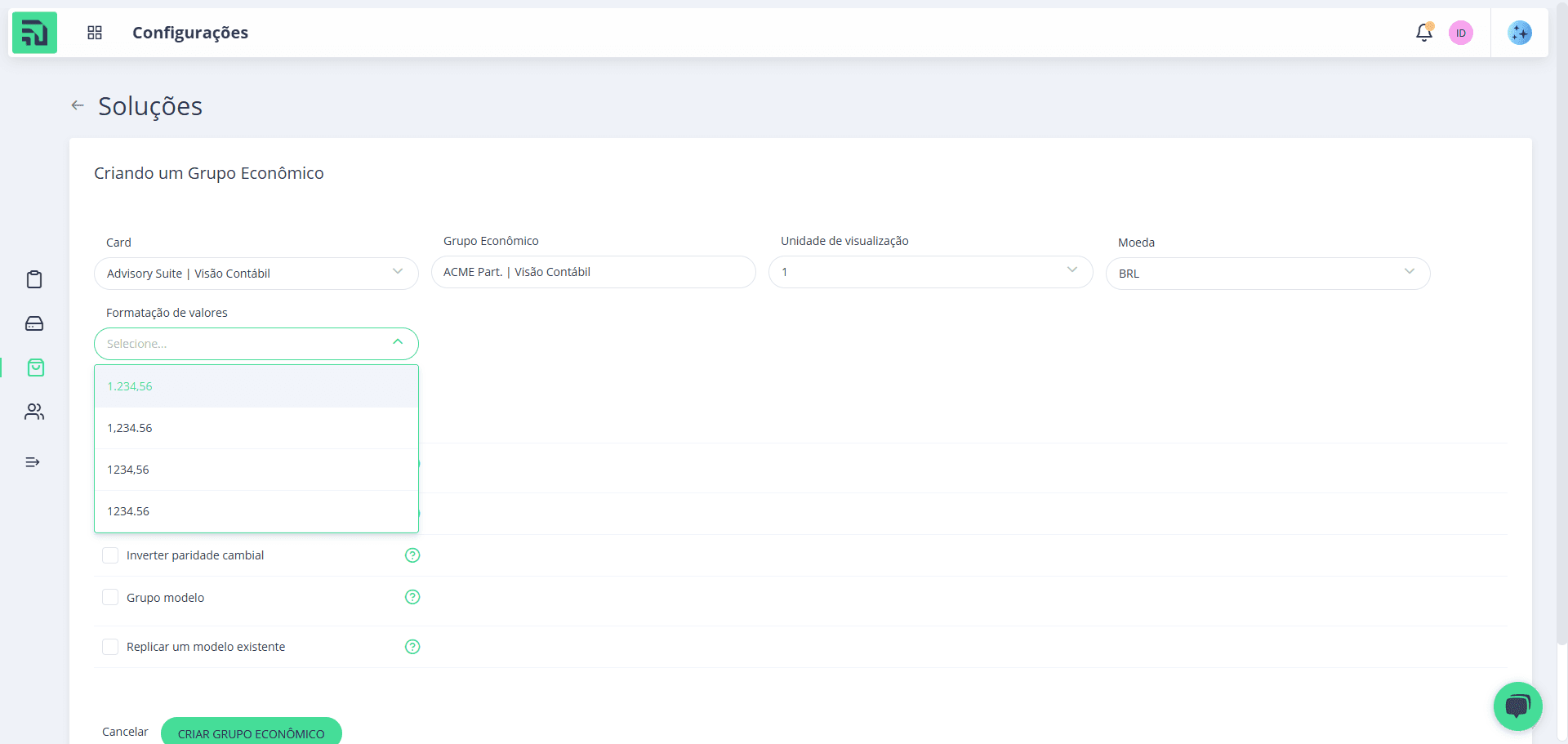 Step #38: Selecione o formato desejado: