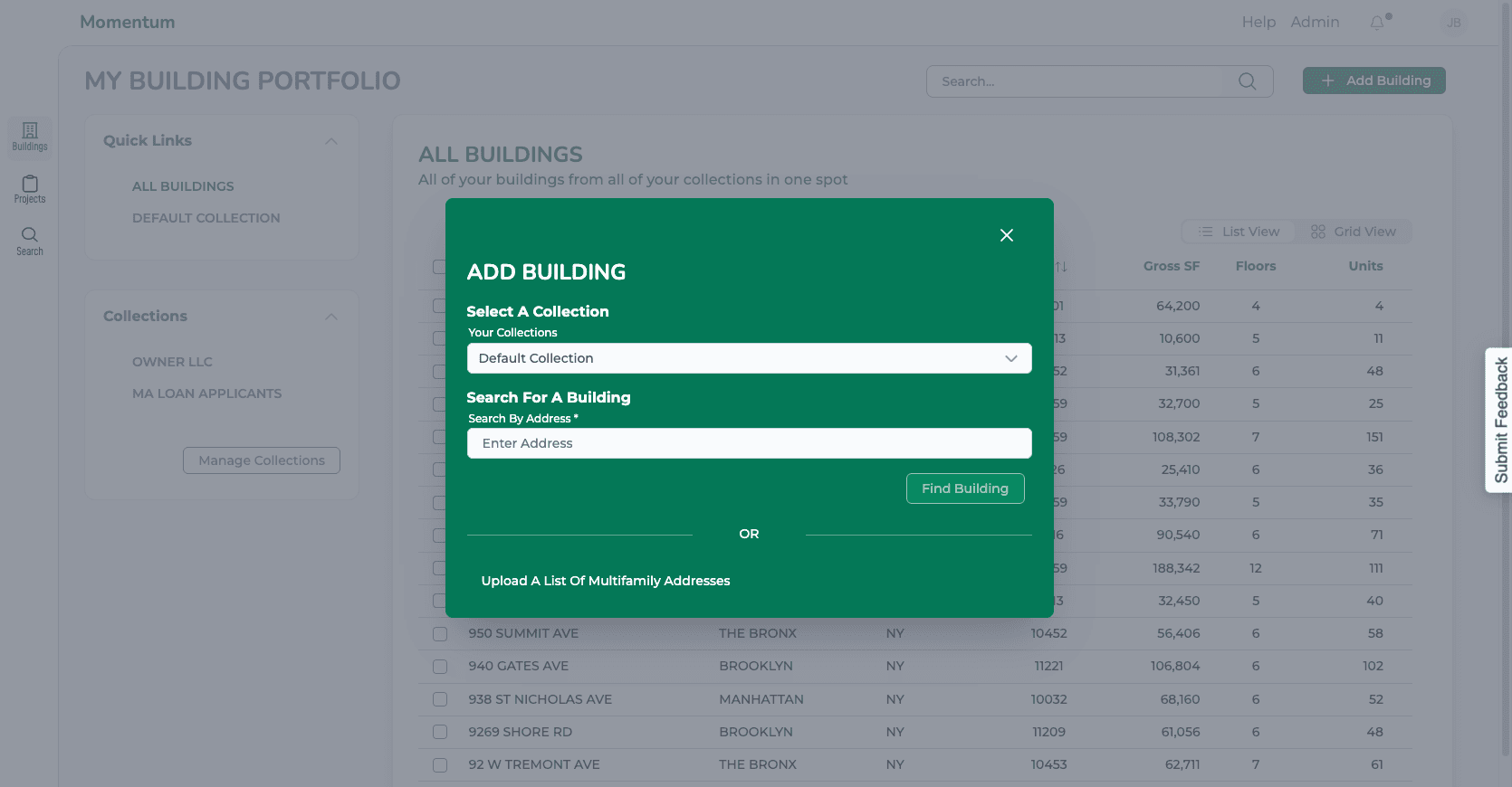 Step #9: Click on "Upload A List Of Multifamily Addresses"