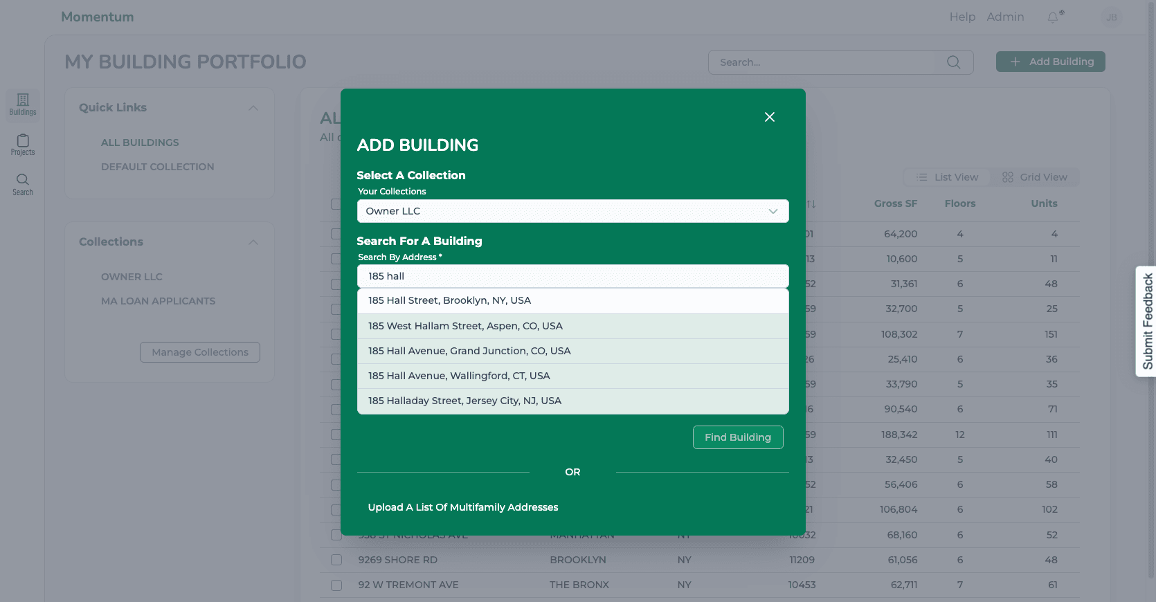 Step #5: Select the desired address from the list of matches