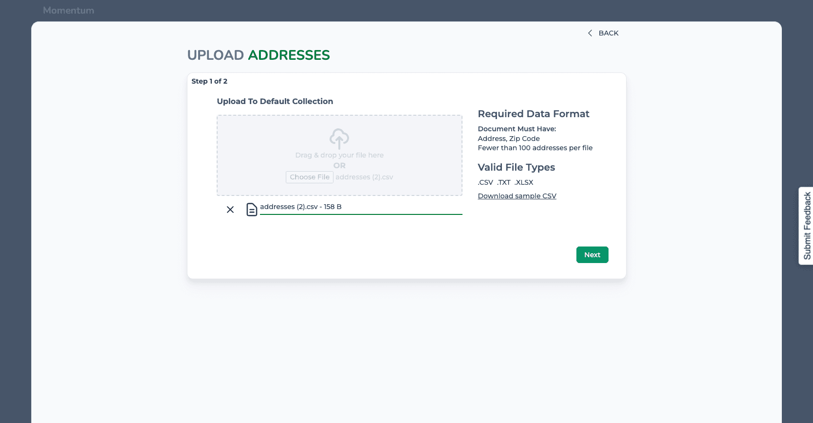 Step #11: When the system is done processing, click on "Next"
