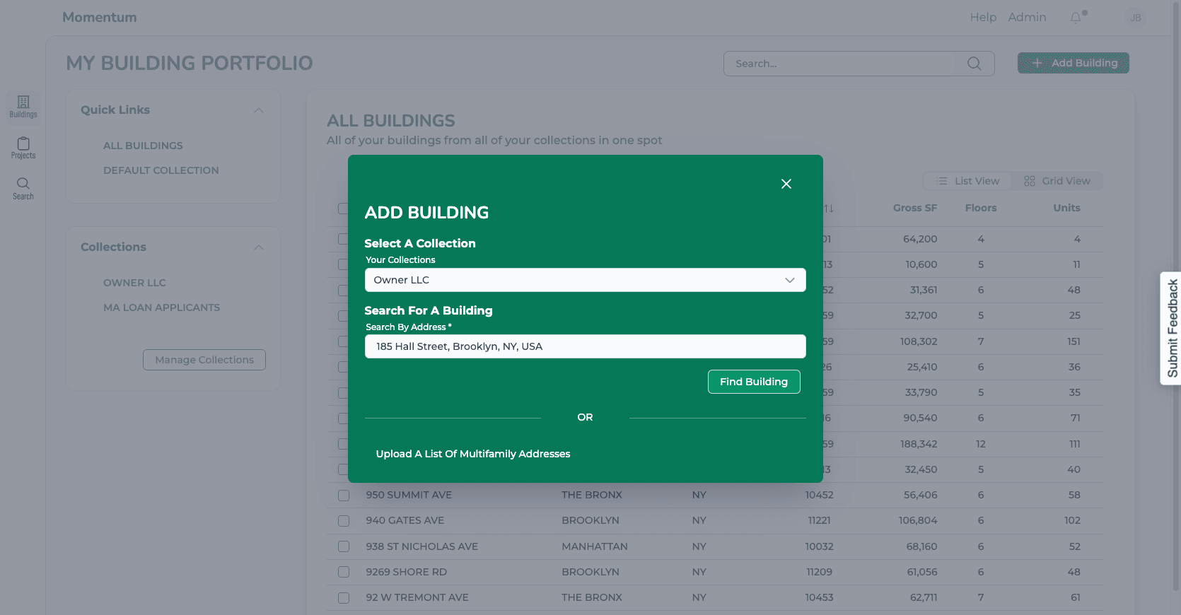 Step #6: Click on "Find Building"