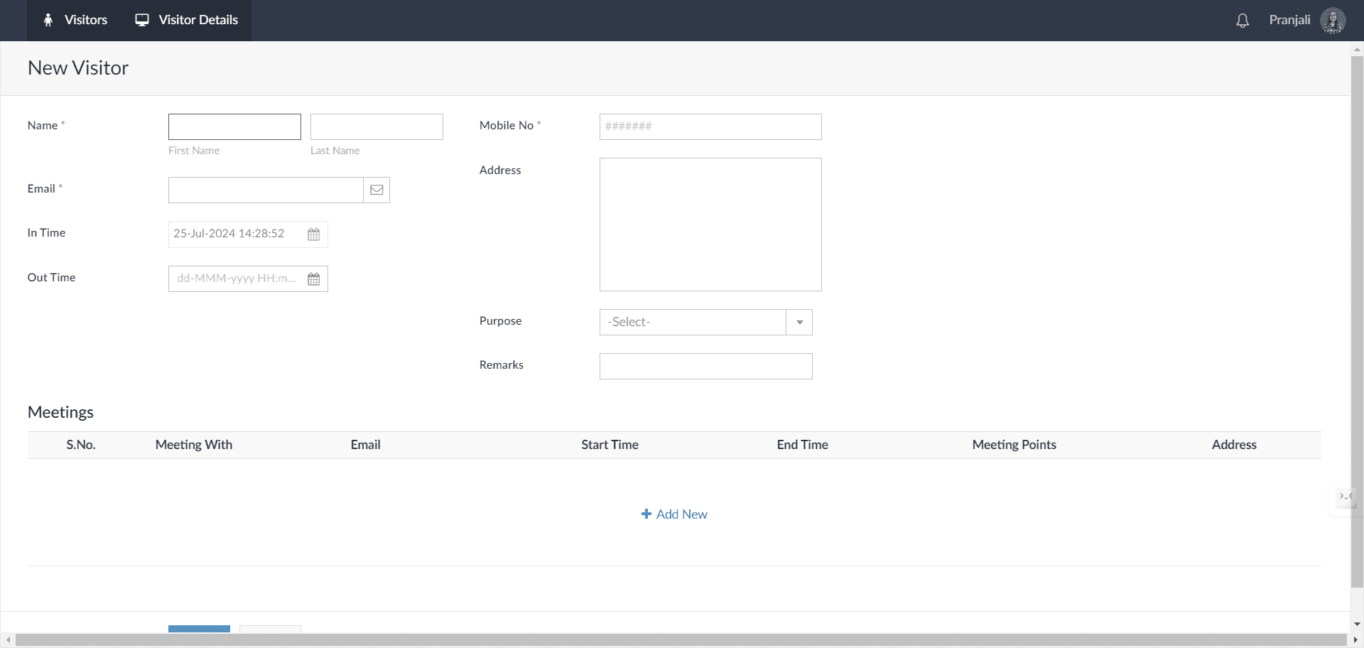 Step #3: Click on "Visitor Details"
