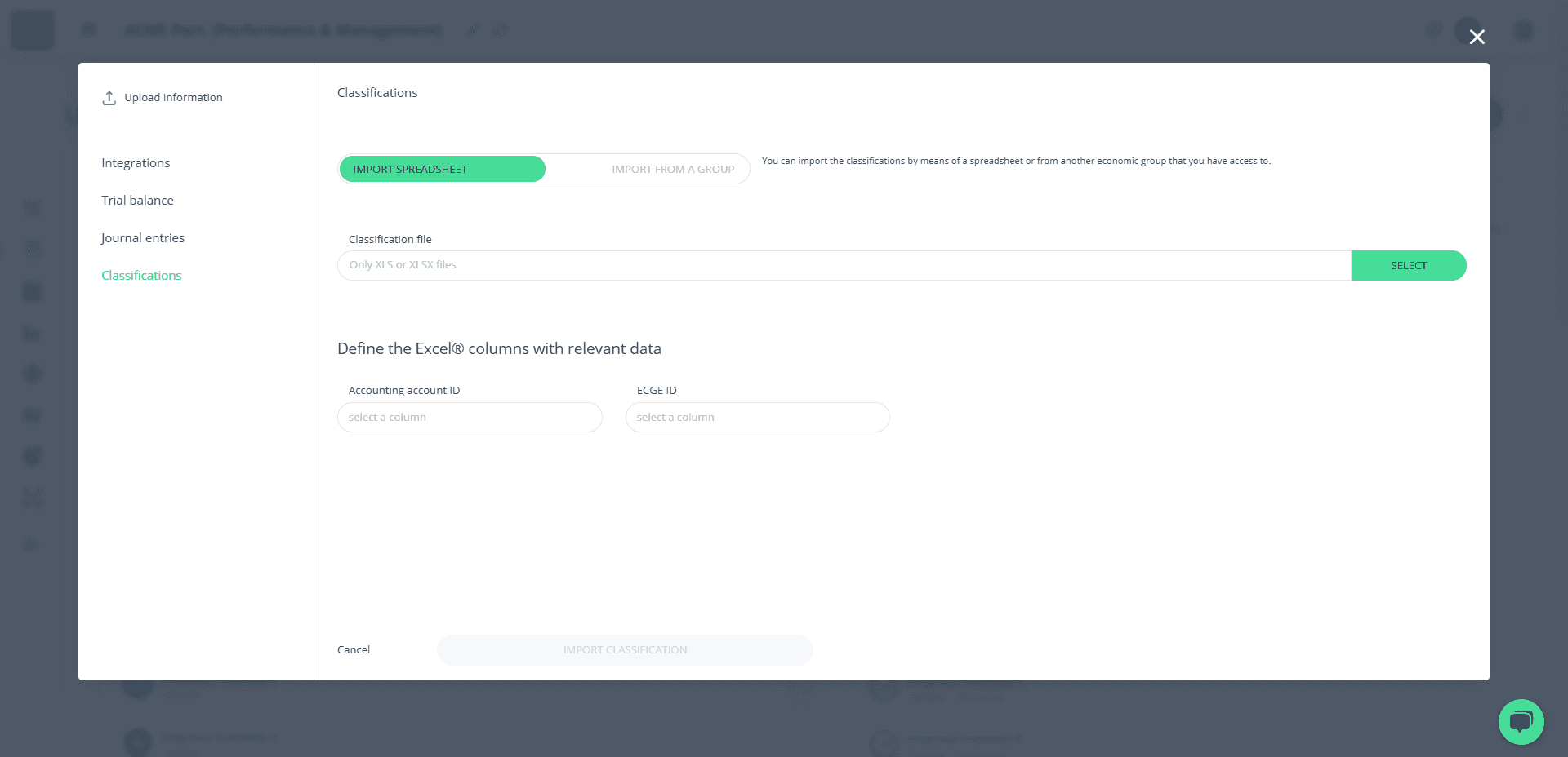 Step #9: Modal de importação de classificações via planilhas