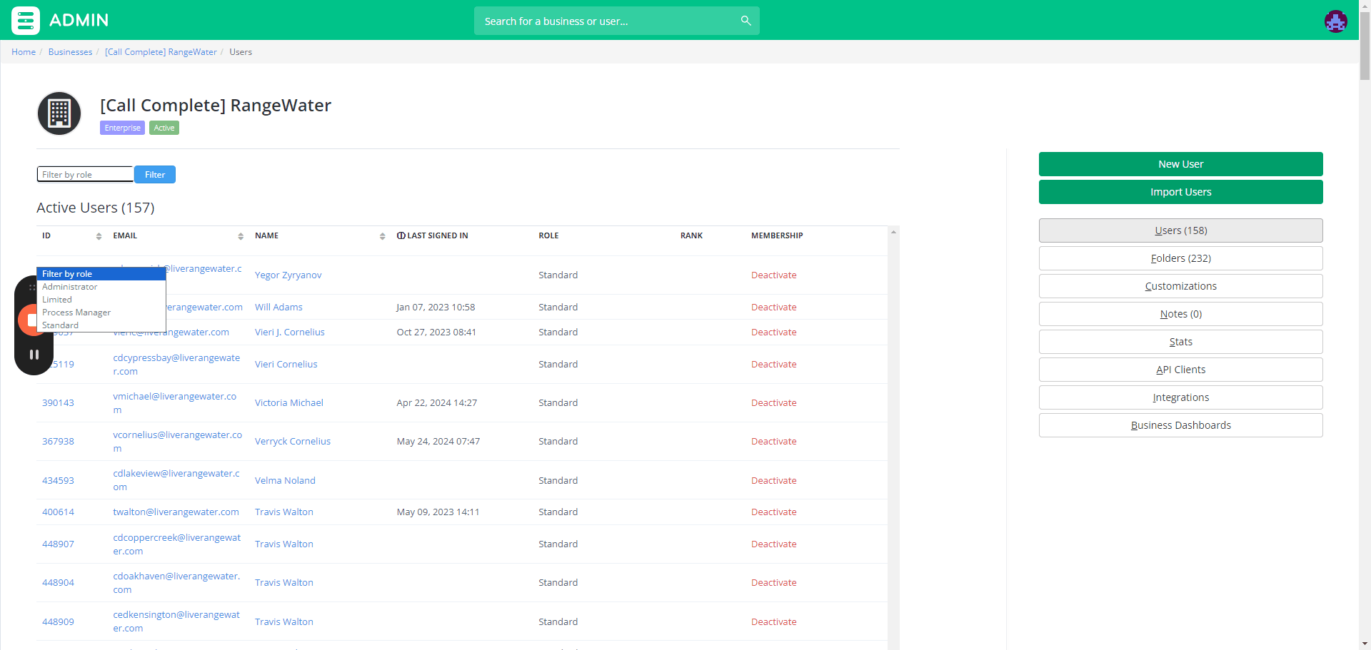 Step #6: Click the filter search bar and choose "Administrator"
