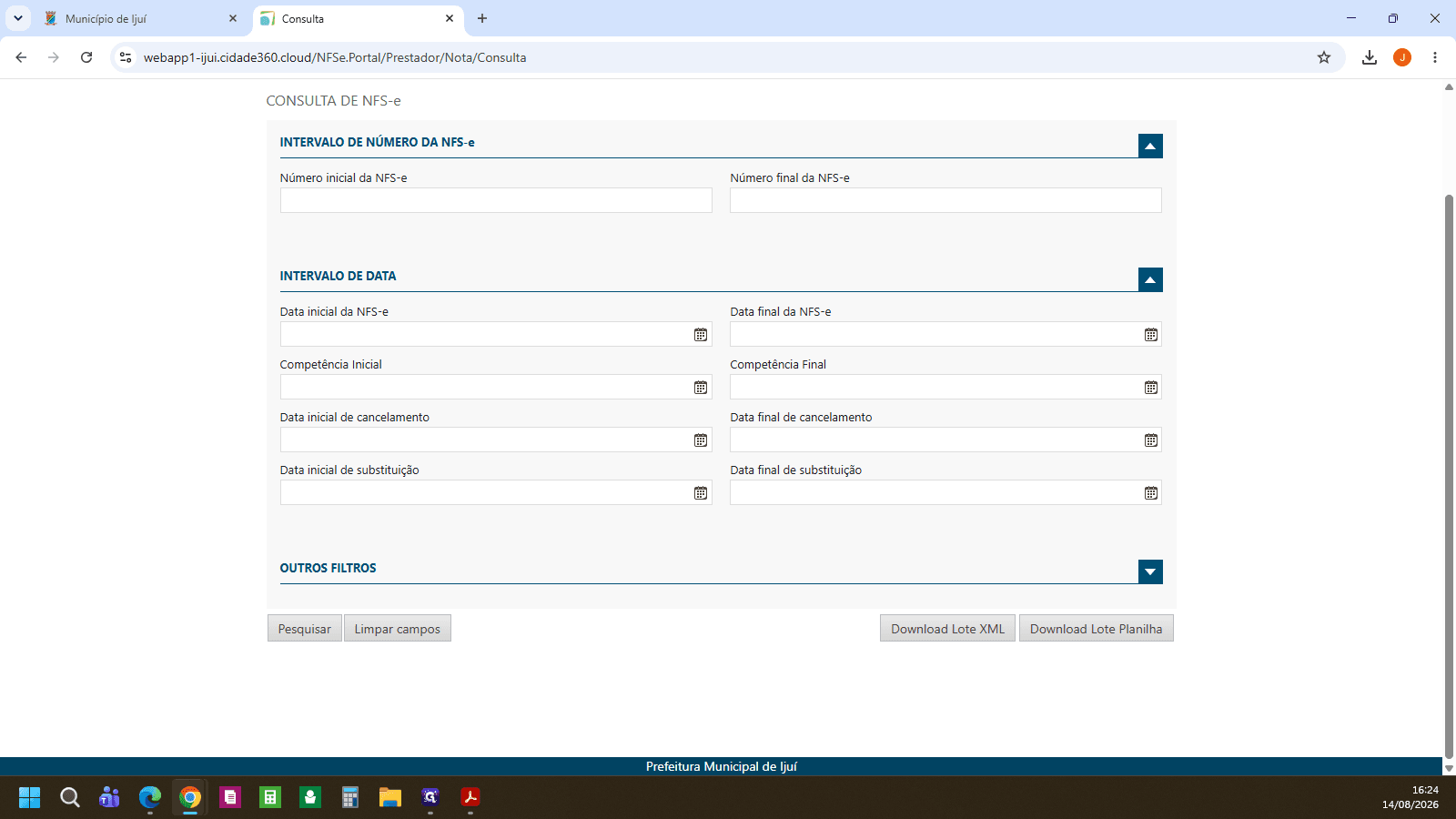 Step #7: Para refinar a sua busca por notas específicas, clique na seção Outros Filtros para expandir as opções avançadas de pesquisa.