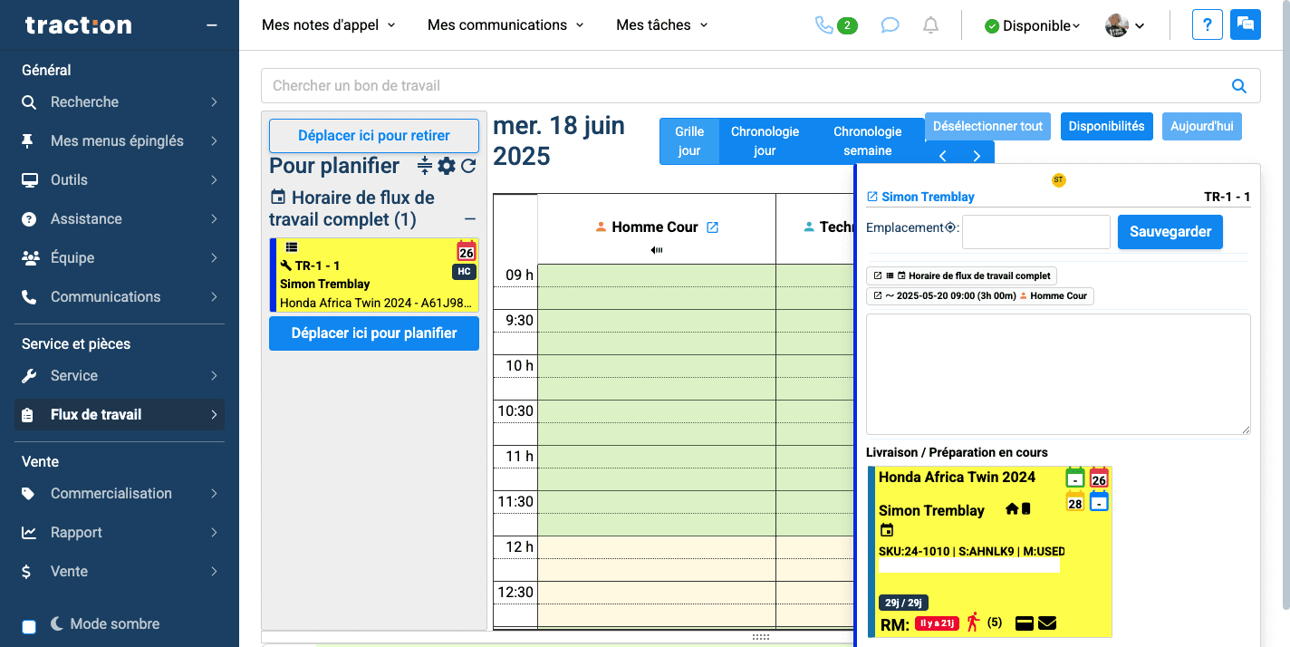 Step #7: La carte se trouve dans la section "Pour planifier" vous pouvez maintenant la glisser à la journée et l'heure désiré dans l'horaire
