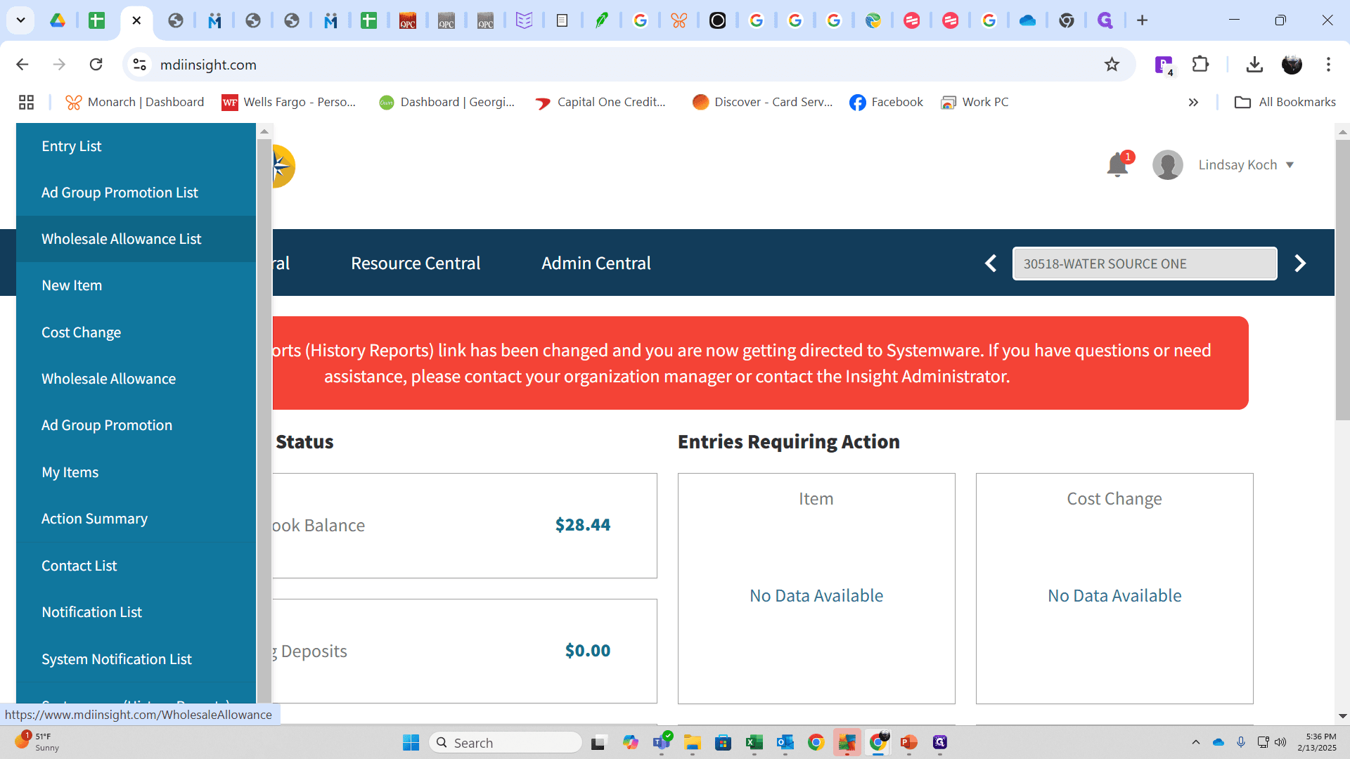 Step #4: To see wholesale allowances, Click on "Wholesale Allowance List"